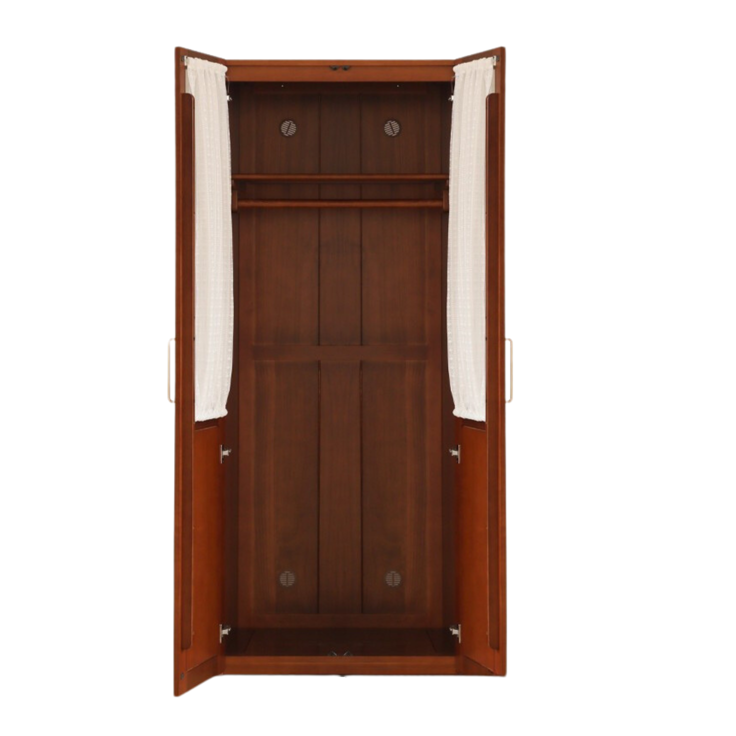 Poplar Solid Wood Modern Retro Style Double Door Wardrobet