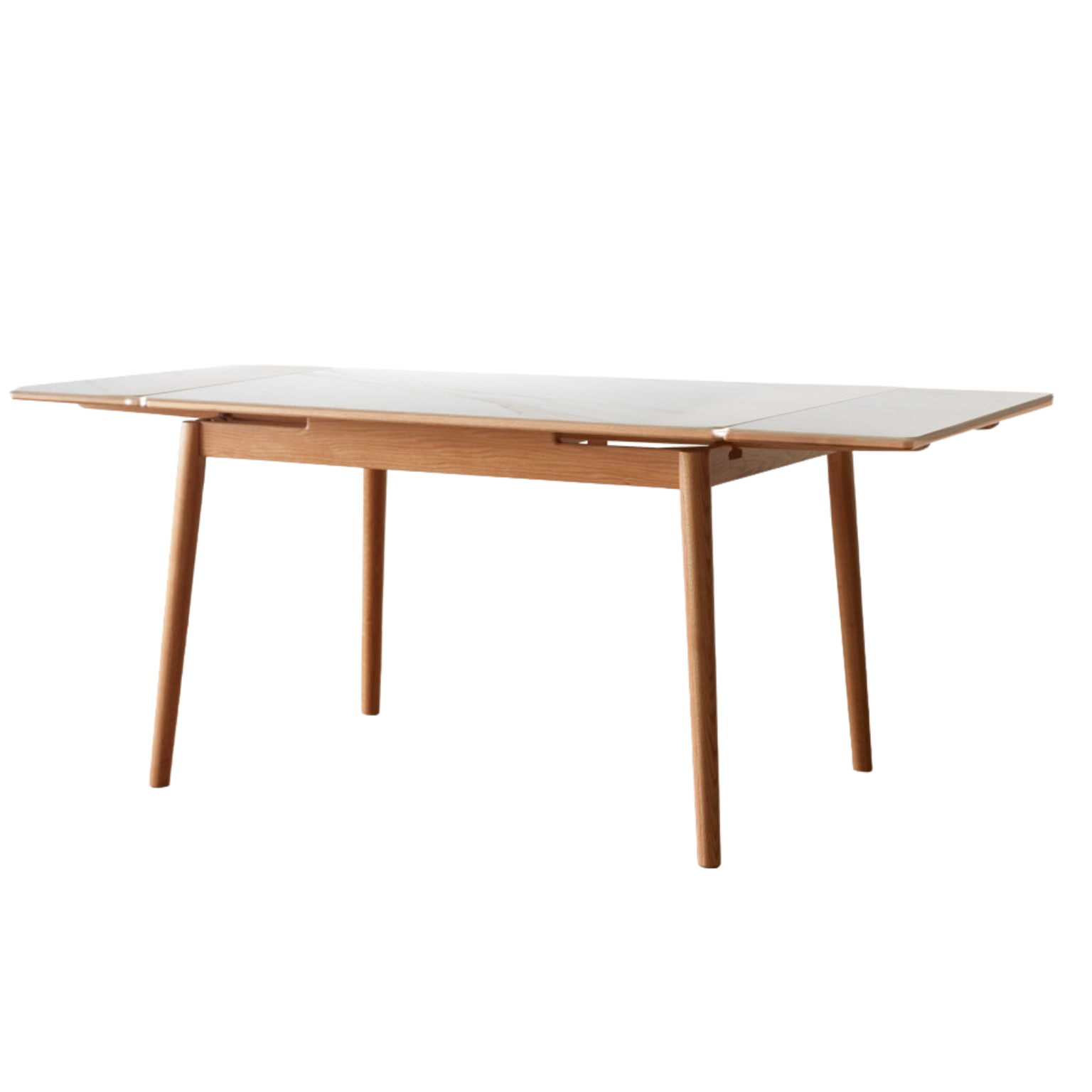 Oak Solid Wood Retractable Dining Table Large Tabletop