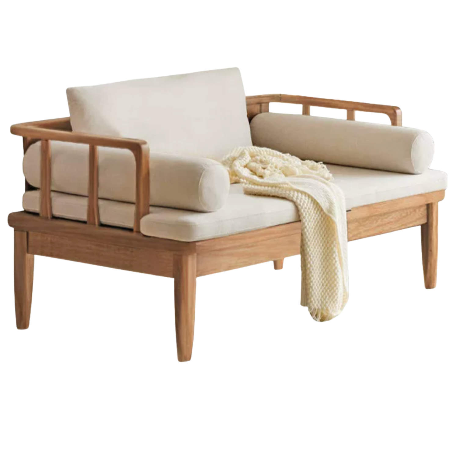 Black Walnut Solid Wood Winter and Summer Dual-use Sofa.