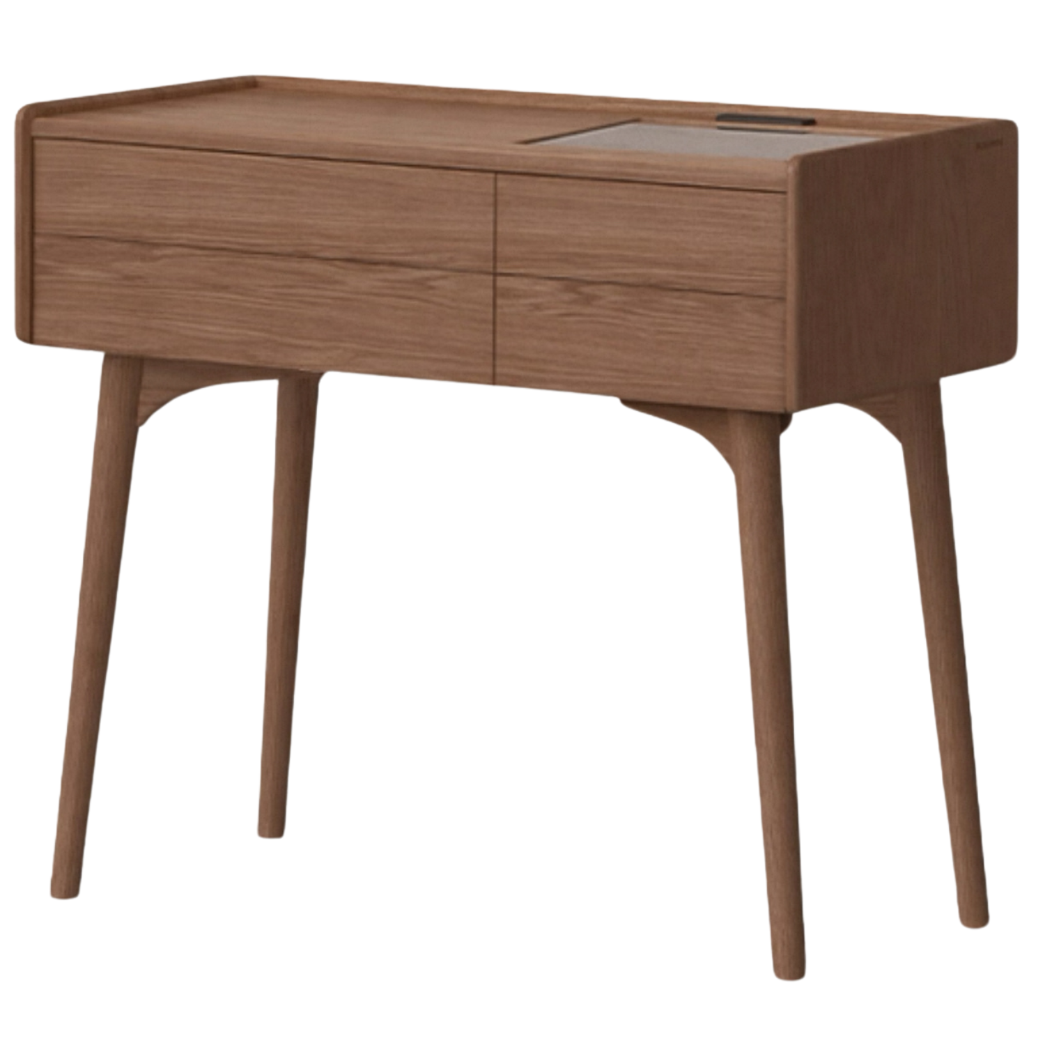 Ash Solid Wood Modern Vanity Table with Storage