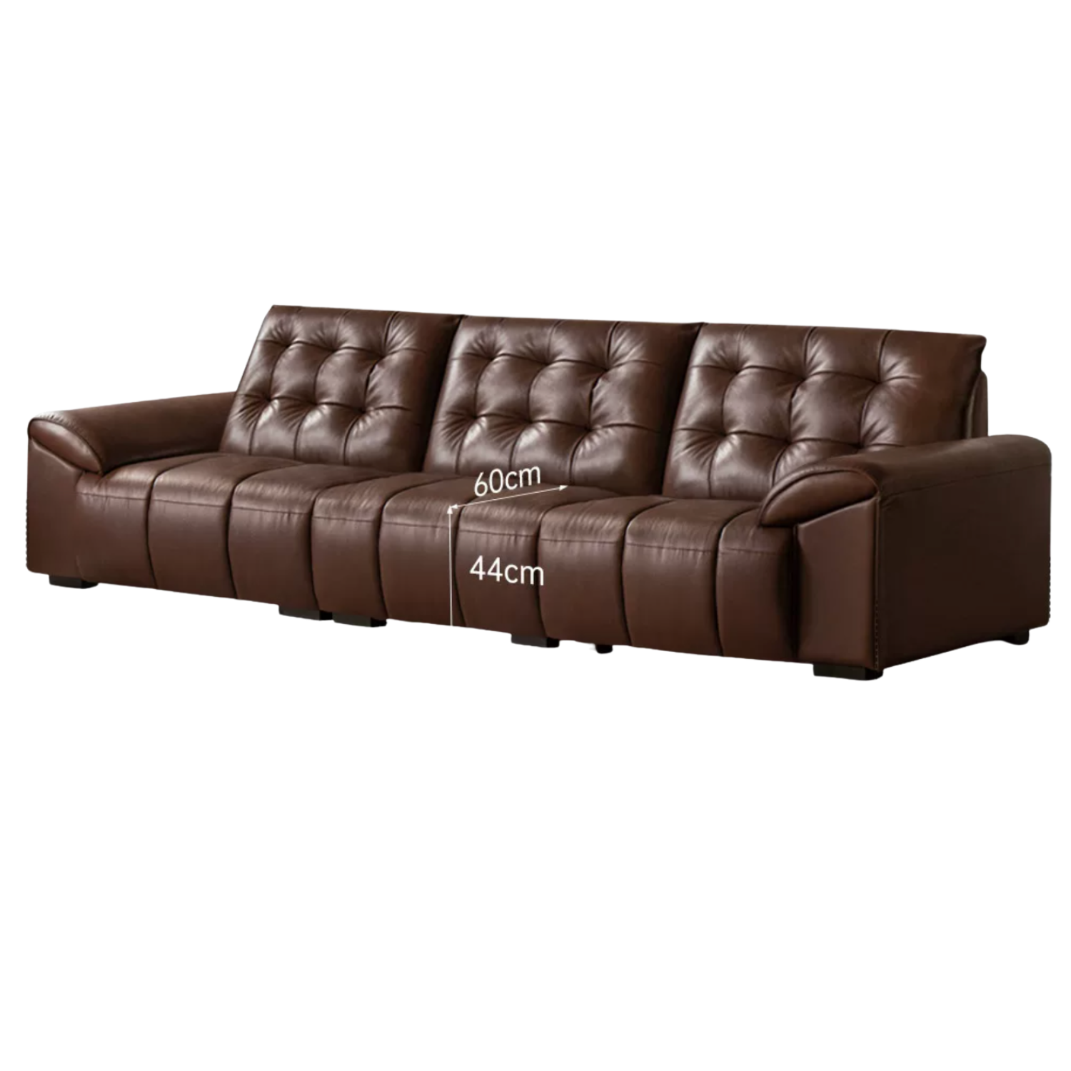 Genuine Leather  Oversized Tufted  Deep-Cushion  Sofa