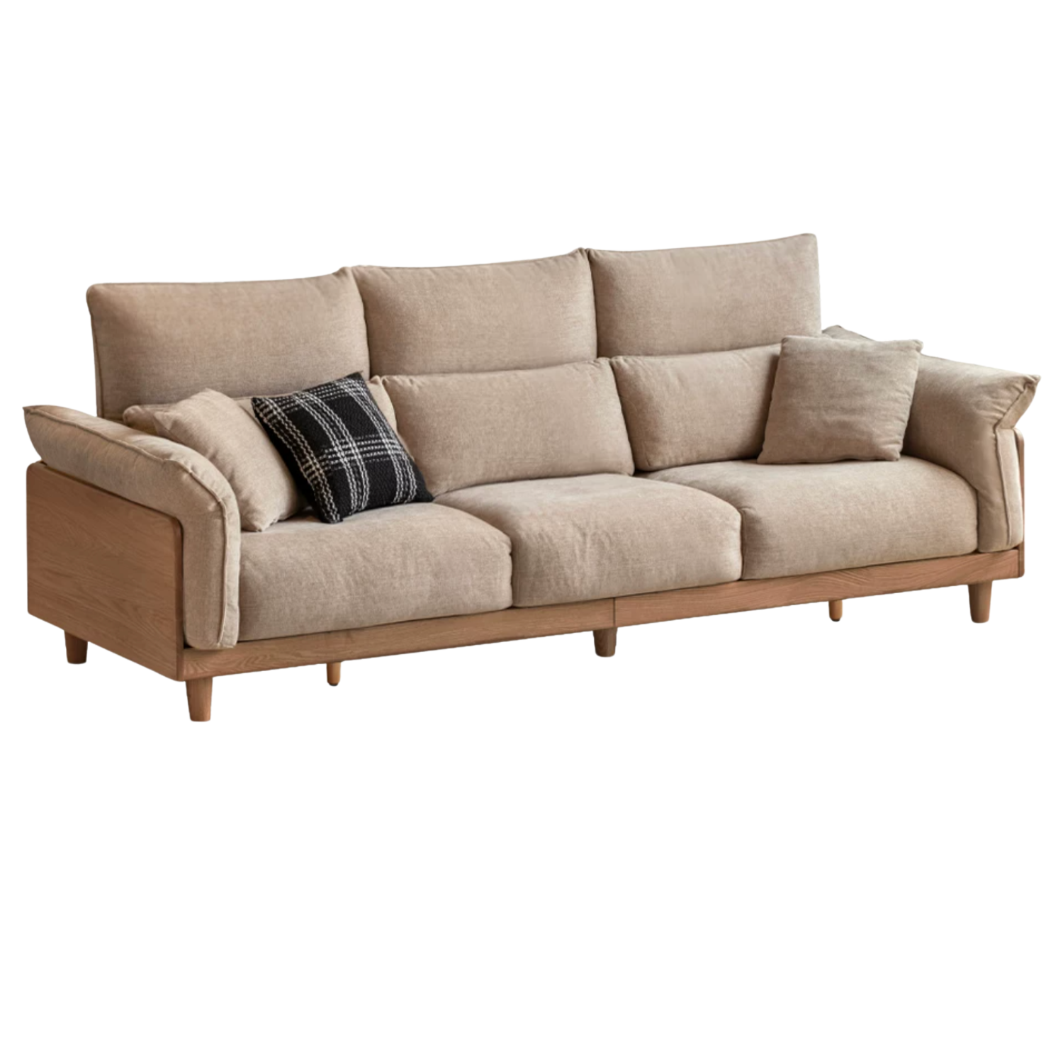 Oak, Ash Solid Wood high-back sofa