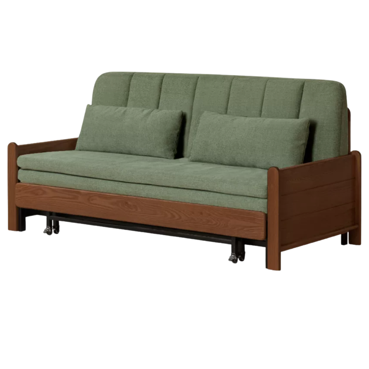 Oak, Ash Solid Wood Sleeper Sofa with Solid Wood Frame and Reclining Backrest