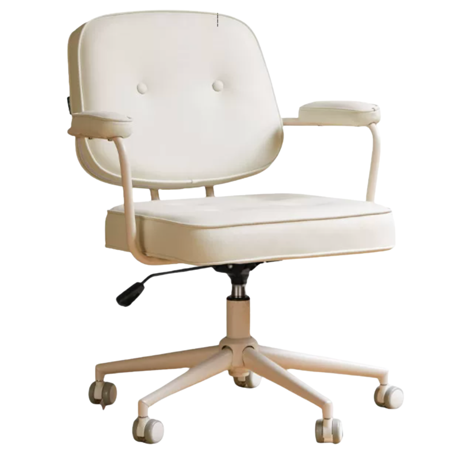 Leather Swivel Office Chair with Armrests