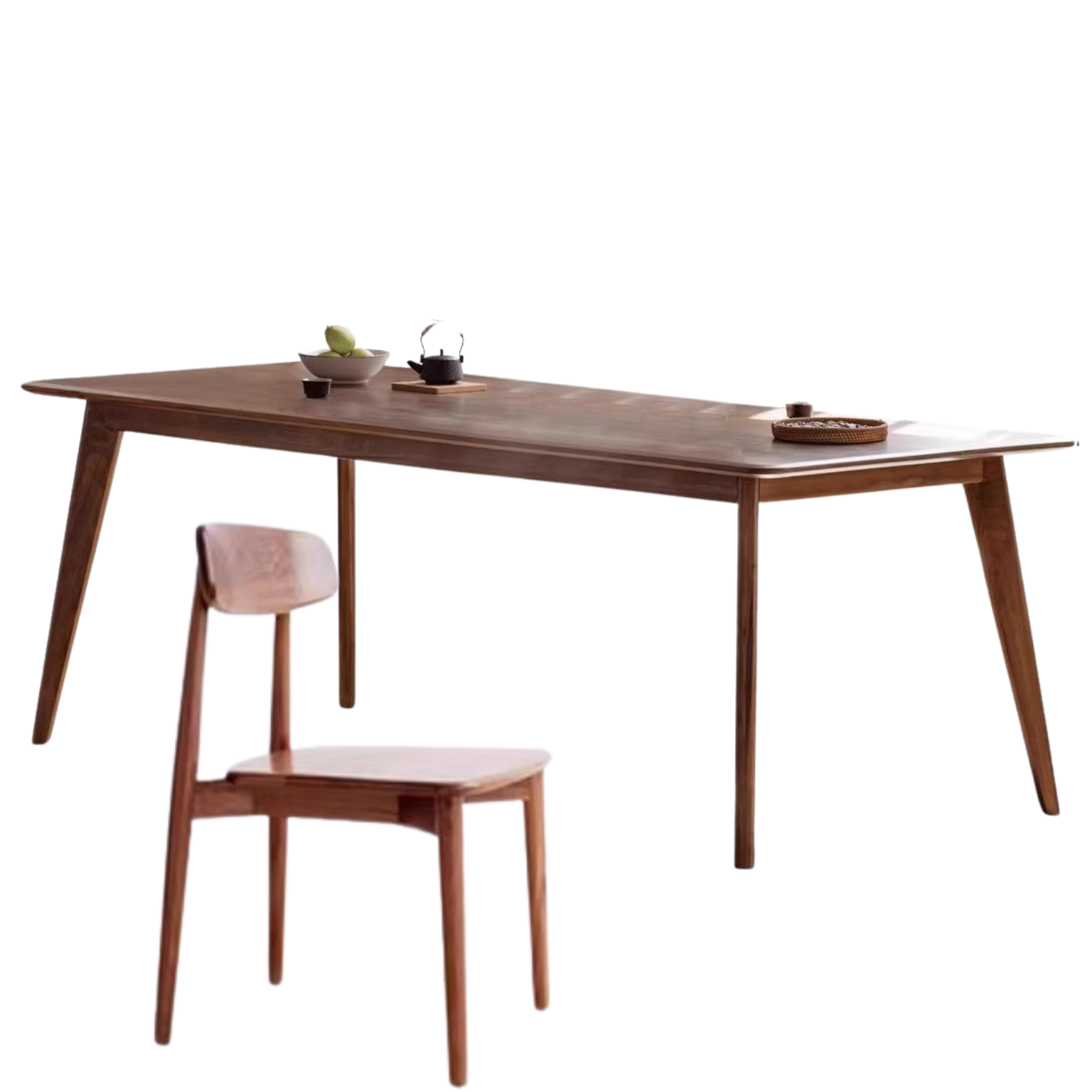 Black walnut solid wood North American dining table,