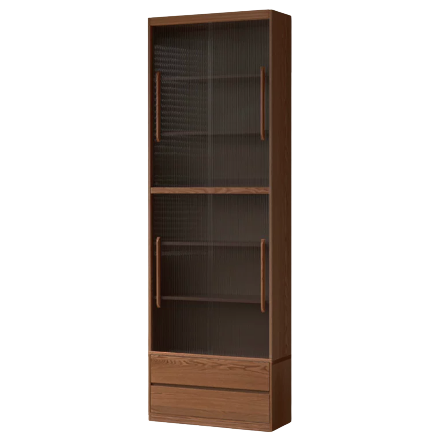 Black Walnut, Oak, Ash Solid Wood Floor-Standing Bookcase with Luxury Storage Cabinet