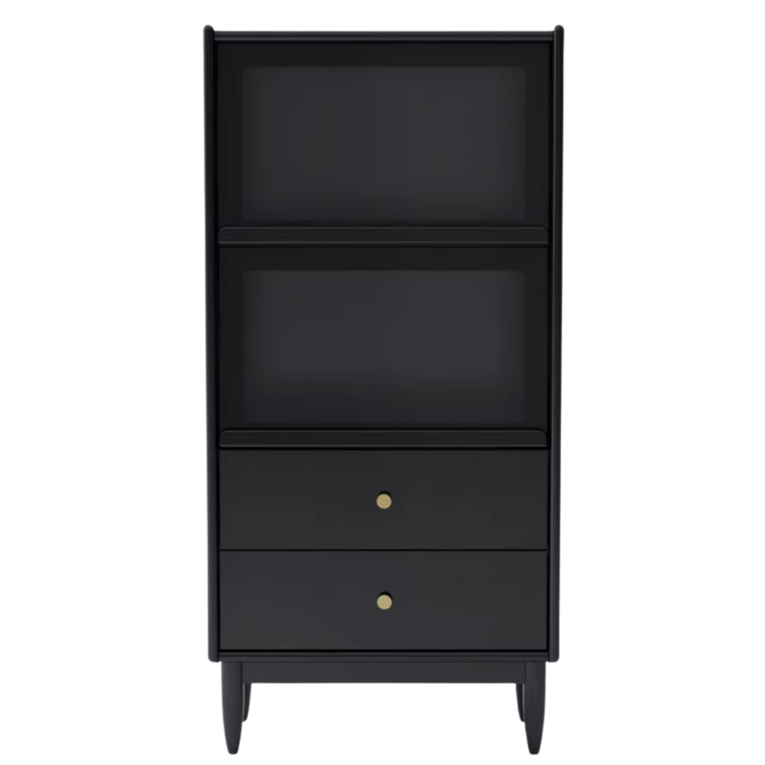 Oak, Ash Solid Wood Side Cabinet LED Lights Smoked
