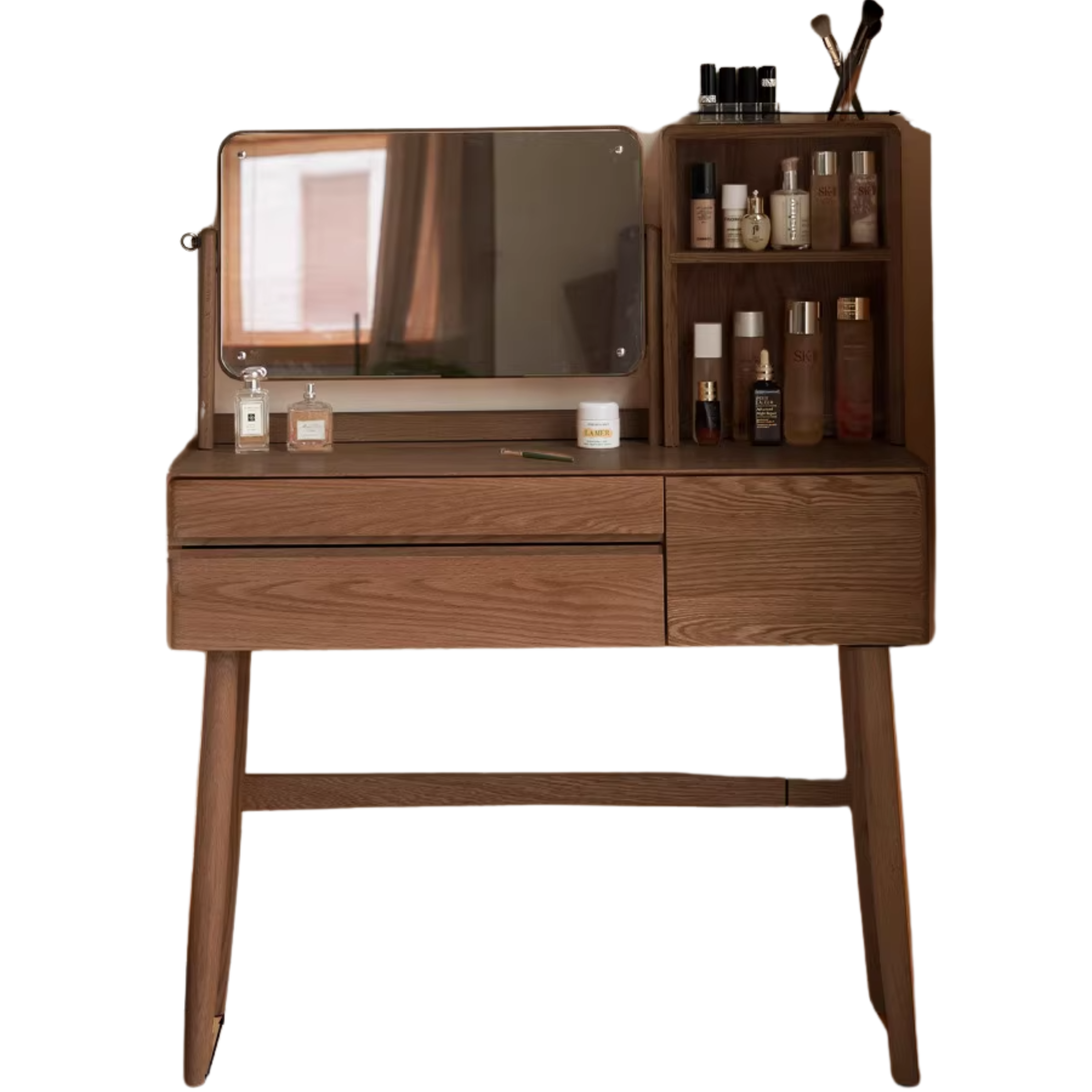 Oak, Beech Solid Wood Nordic Style Dressing Table
