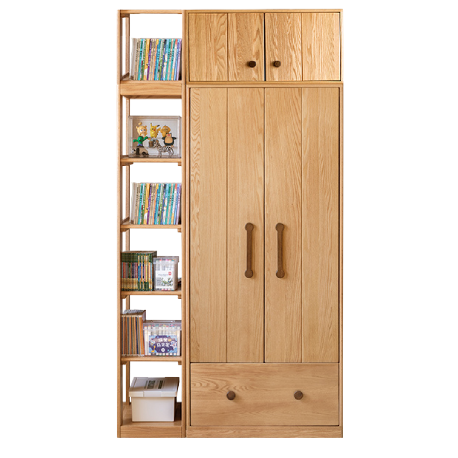 Oak solid wood Multi-functional kids wardrobe: