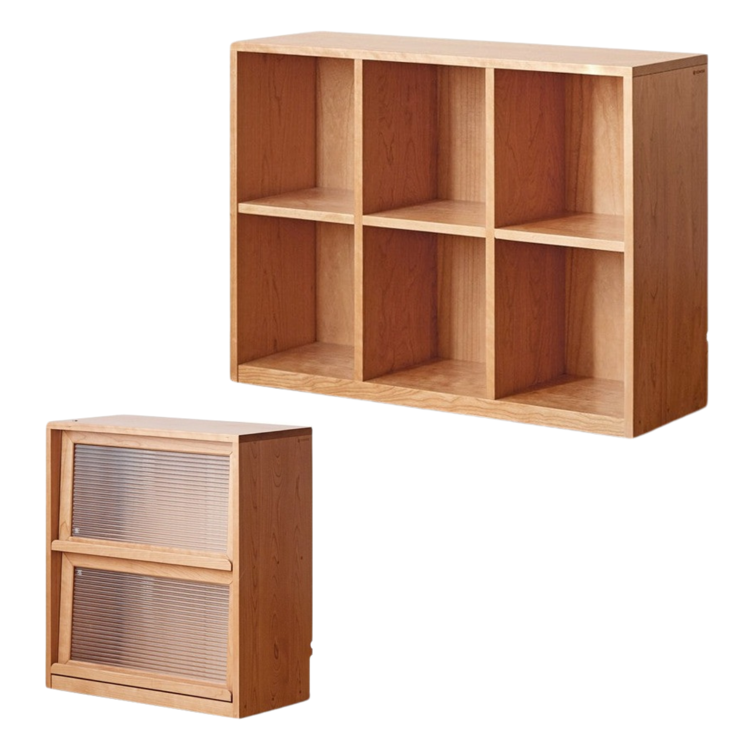 Cherry solid wood vintage floor storage bookcase<