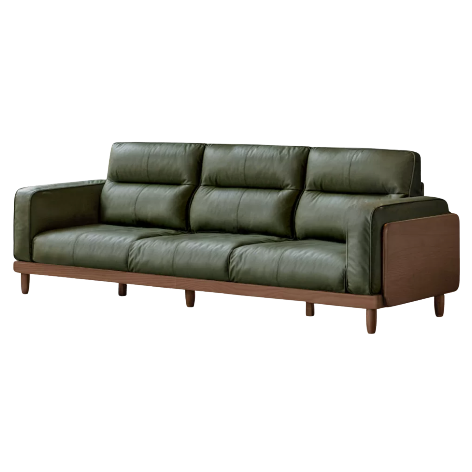 Sandalwood, Rosewood, Ash Solid Wood Genuine Leather, fabric High-Back Sofa