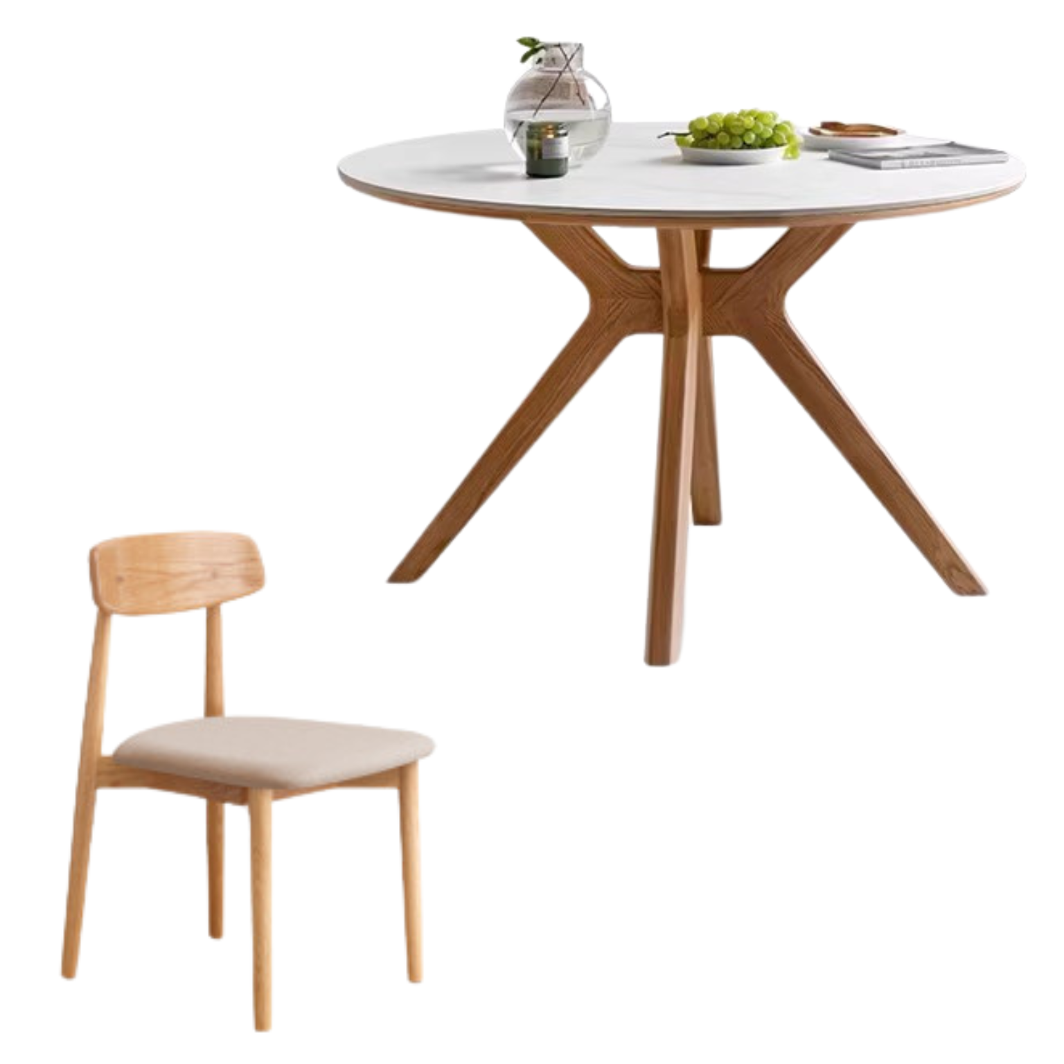 Oak Solid Wood Round dining Table -