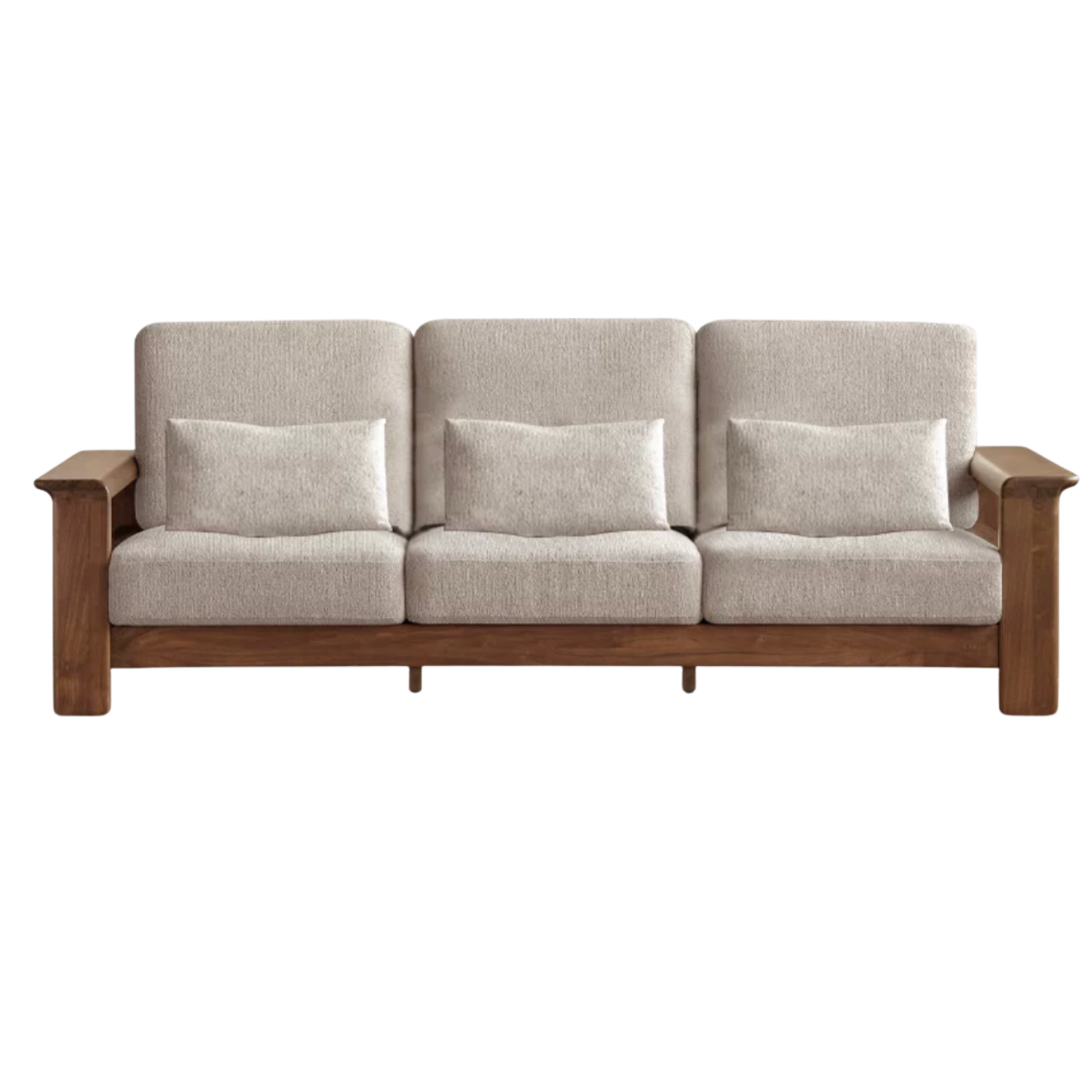 Black Walnut Solid Wood, Ash, Sandalwood, Genuine Leather, fabrics Designer Sofa with Deep, Structured Silhouette