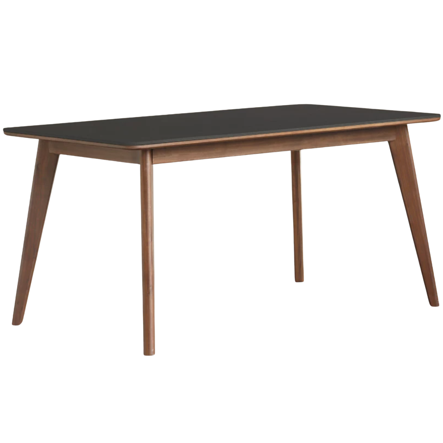 Black Walnut, Rubberwood Solid Wood Vintage Rock Plate Dining Table