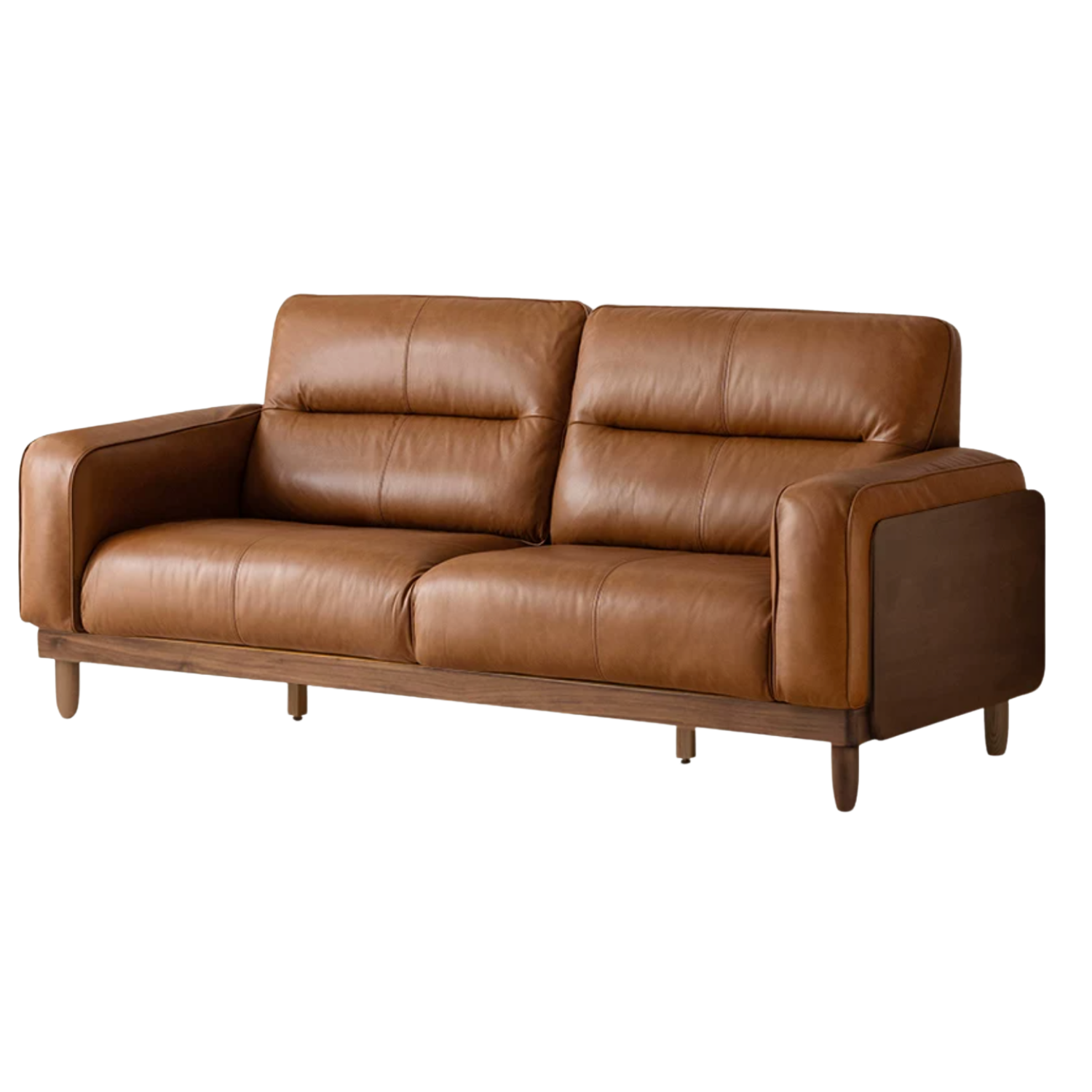 Black Walnut Solid Wood Sofa with Italian Light Luxury Design