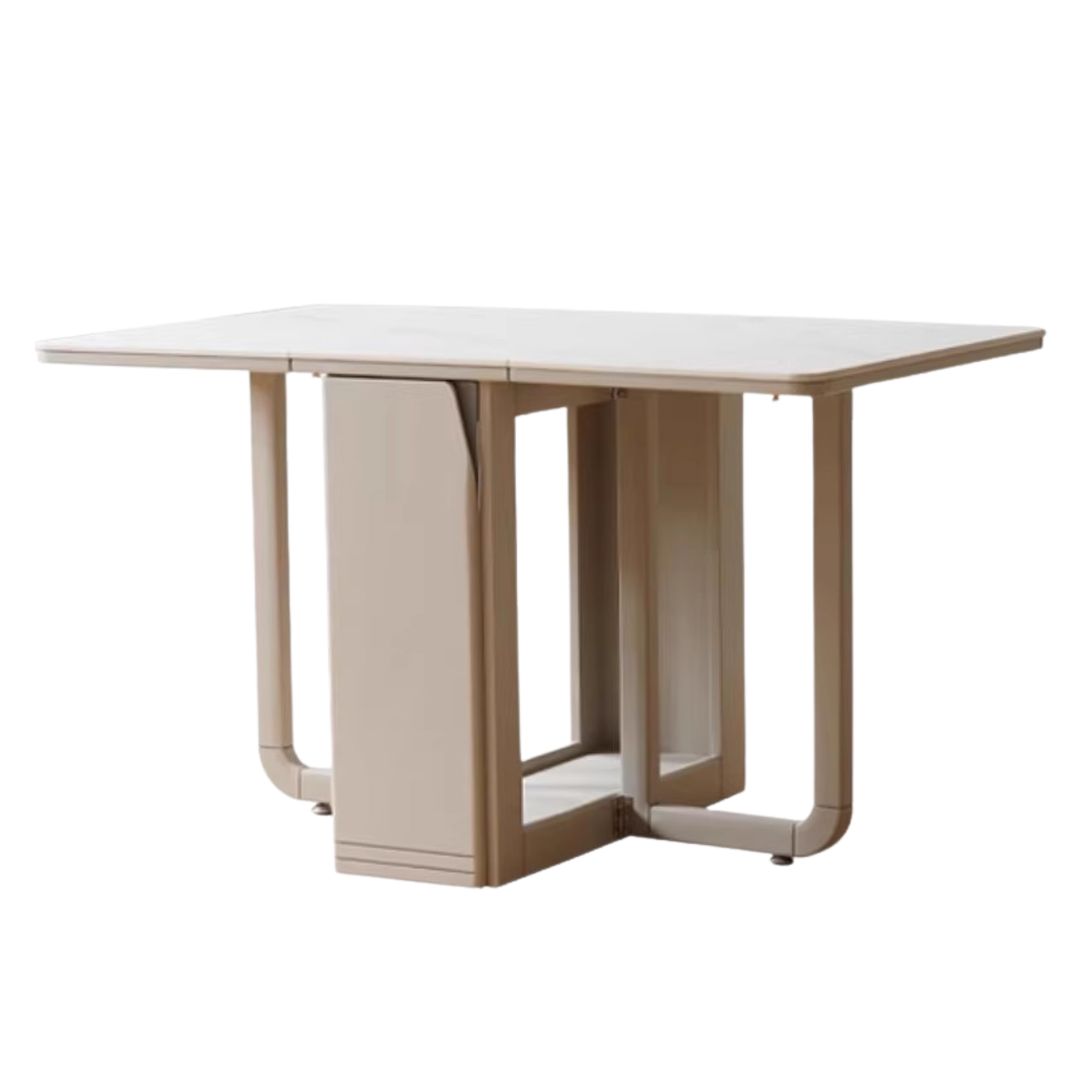 Solid wood slab folding dining table Italian light luxury,