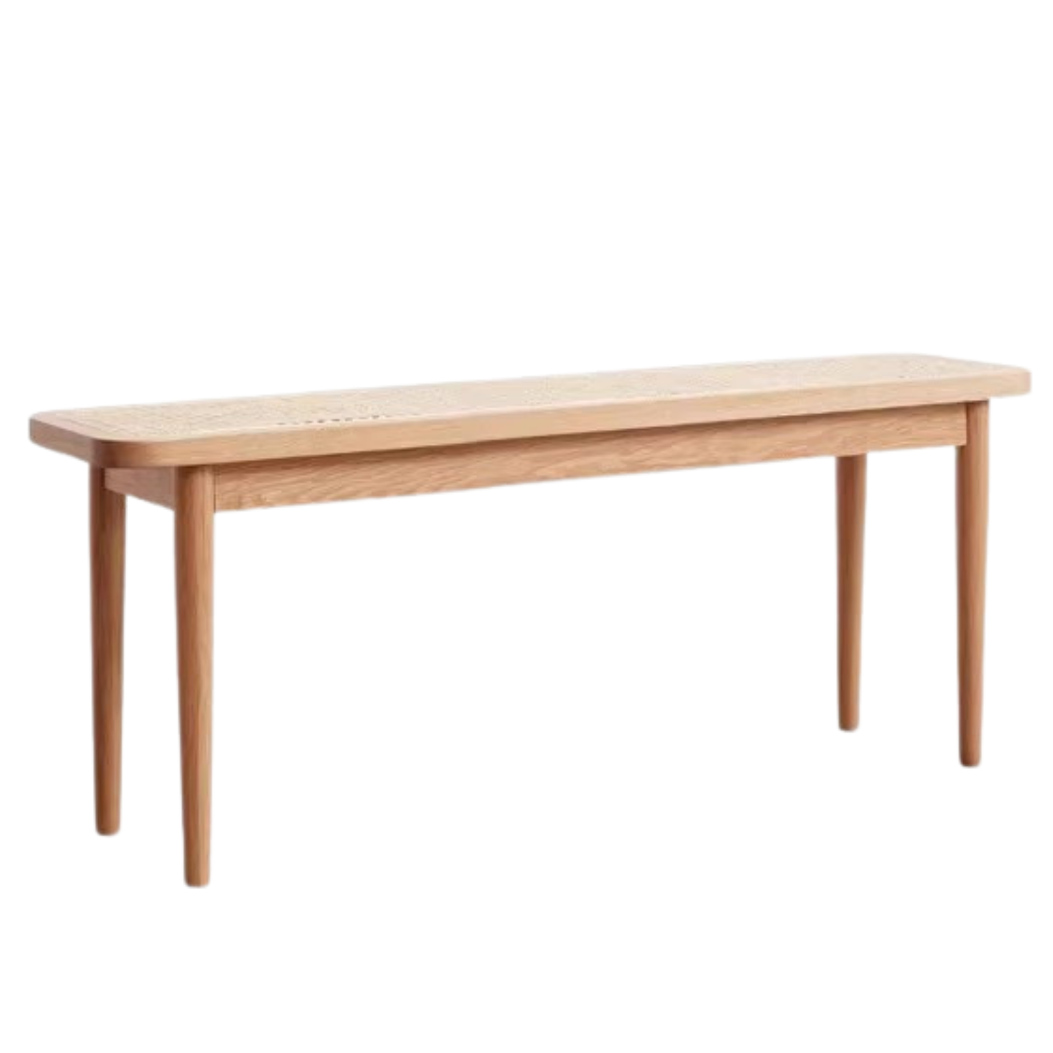 Oak Solid Wood Rattan Bench