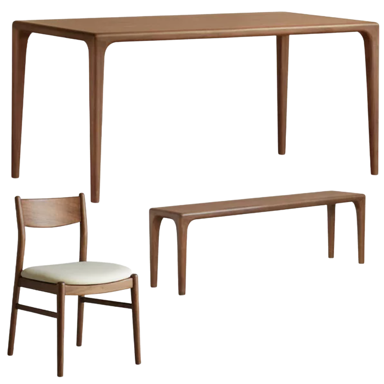 Black Walnut Solid Wood Rectangular Dining Table