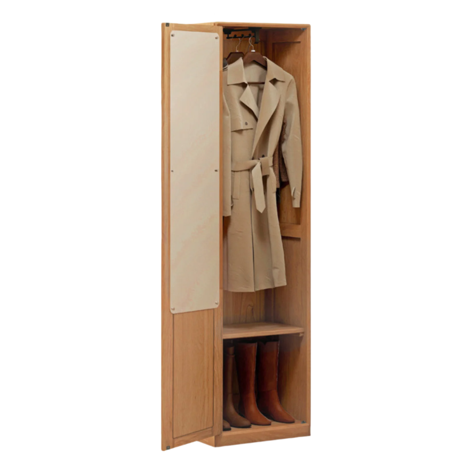 Oak Solid Wood Clothes Hangers Racks, Shoe Cabinets