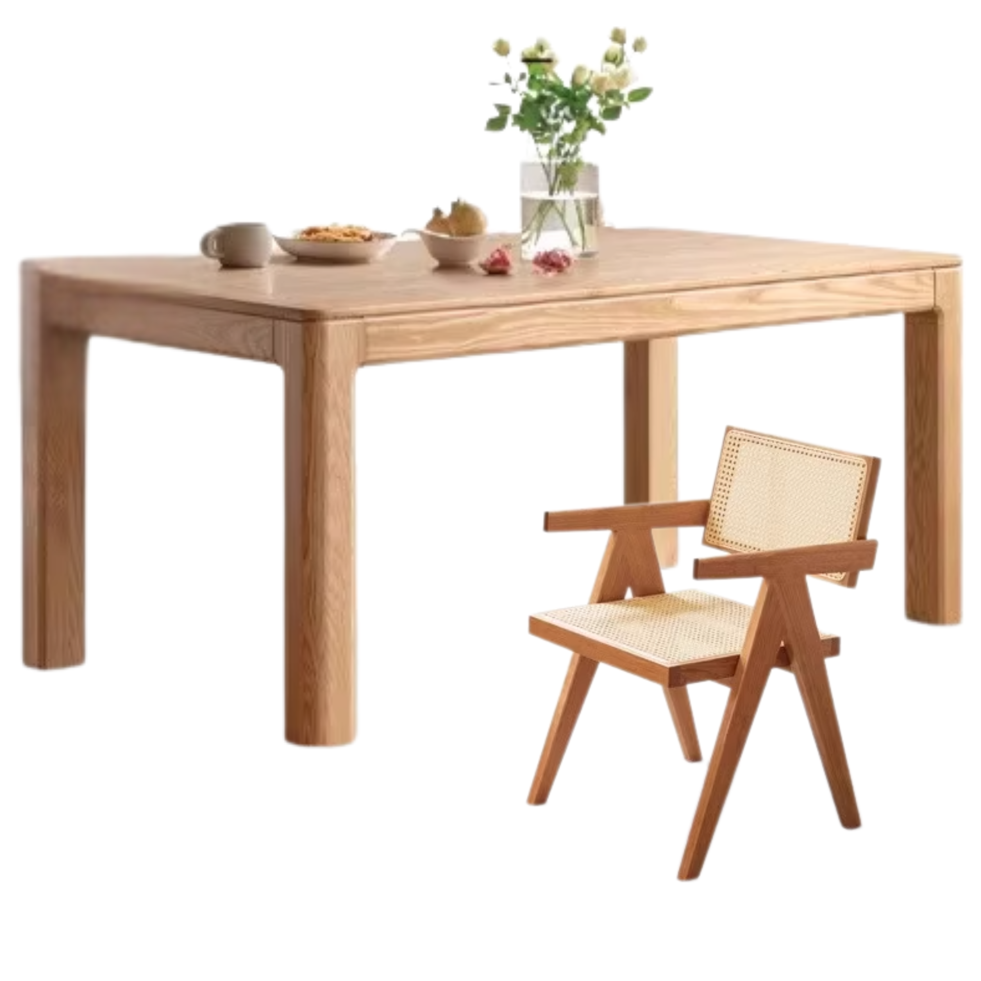 Oak, Red Oak Solid Wood Rectangular Dining Table