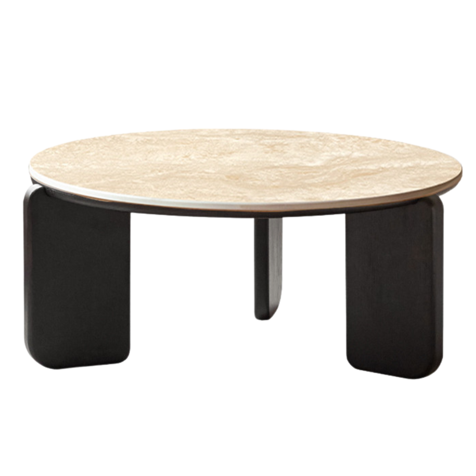 Oak solid wood modern rock board round coffee table: