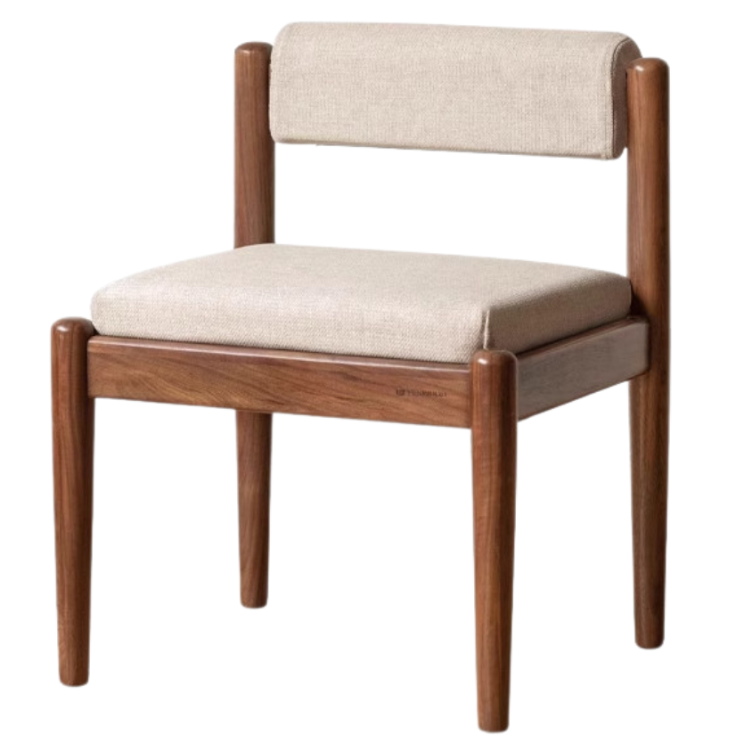 Black Walnut, Oak Solid Wood Soft Padded Low Back Chair