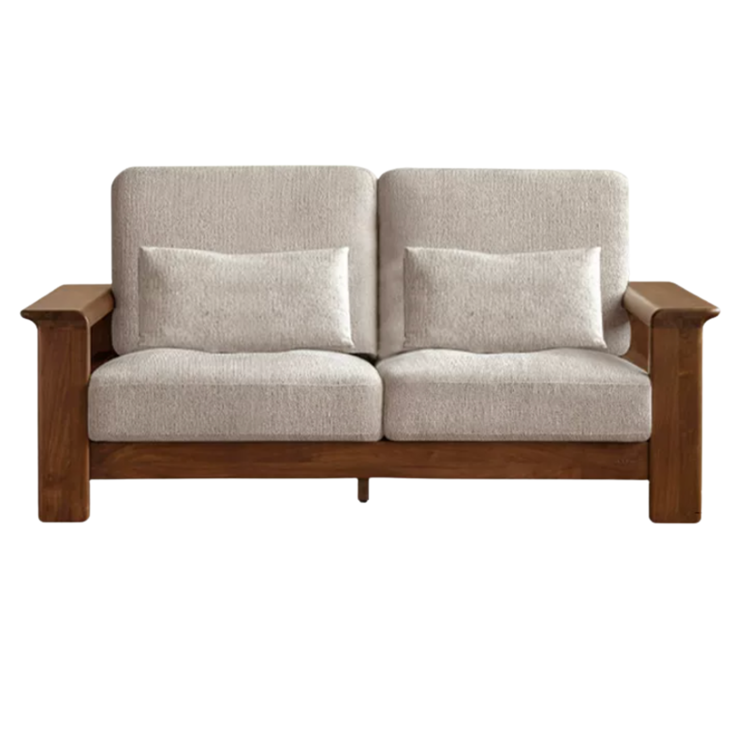 Black Walnut Solid Wood, Ash, Sandalwood, Genuine Leather, fabrics Designer Sofa with Deep, Structured Silhouette