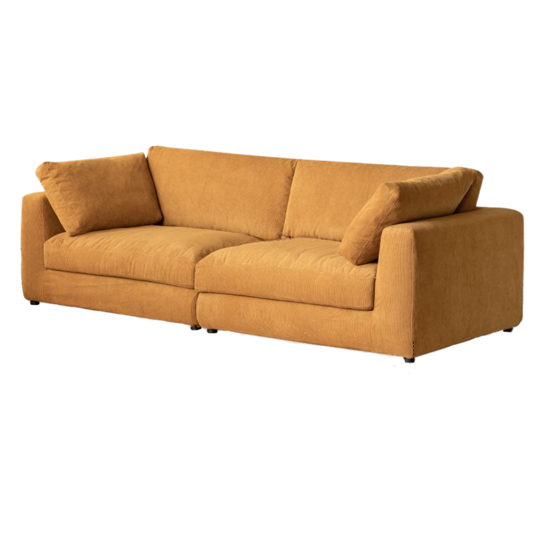 Fabric Corduroy Straight Down Sofa