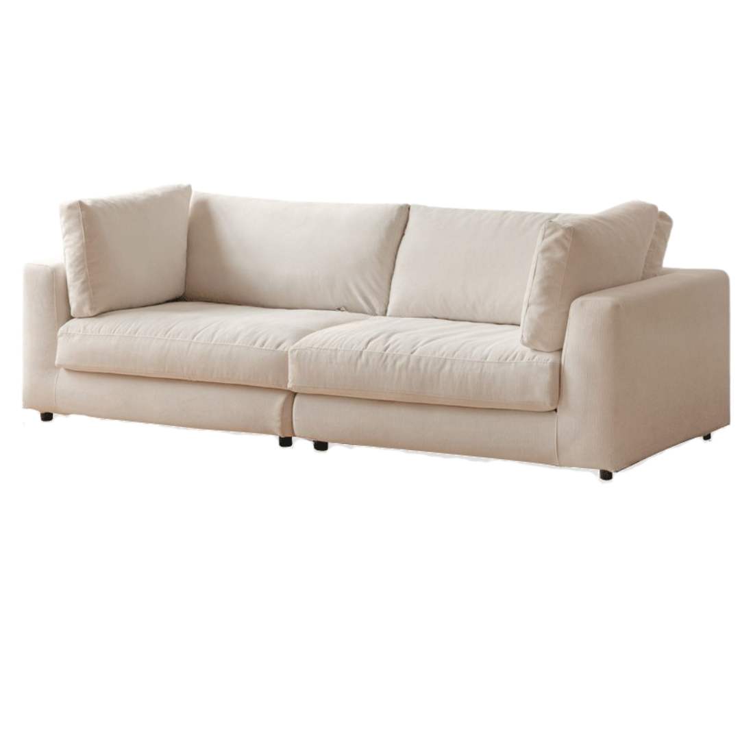 Fabric Corduroy Straight Down Sofa