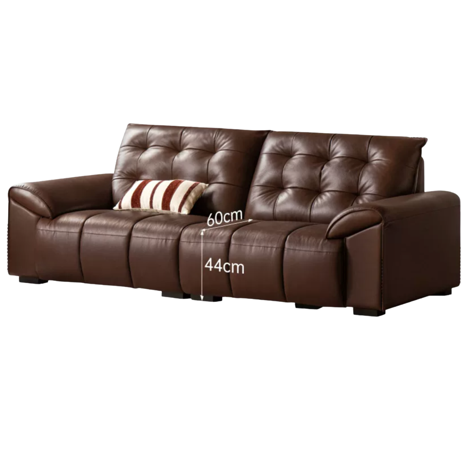 Genuine Leather  Oversized Tufted  Deep-Cushion  Sofa