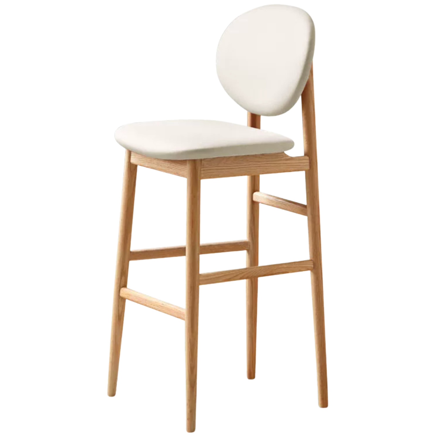 2 psc Oak Solid Wood Soft Japanese Modern Bar Chair