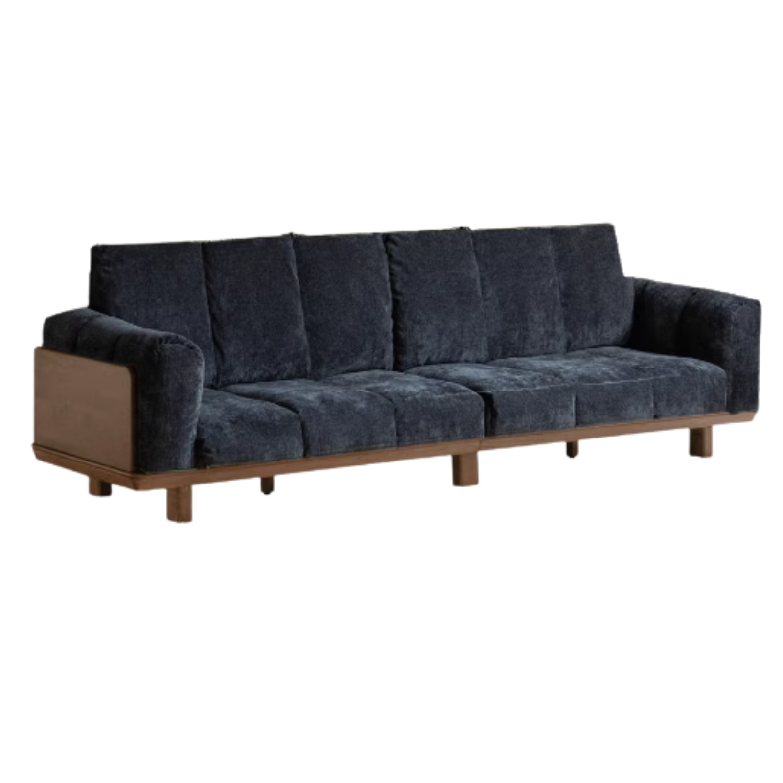 Black Walnut Solid Wood Leather Sofa