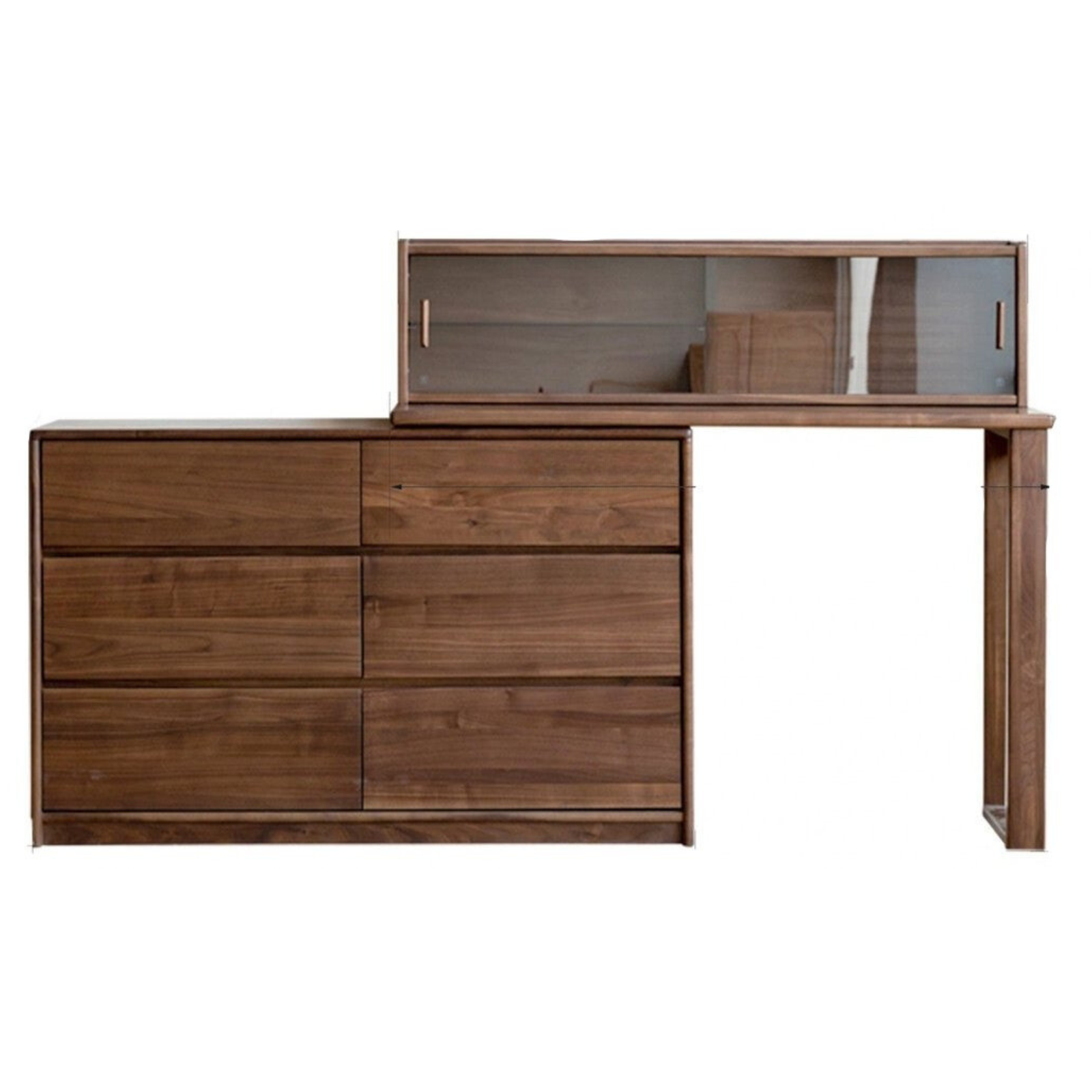 Black walnut solid wood retractable dressing table