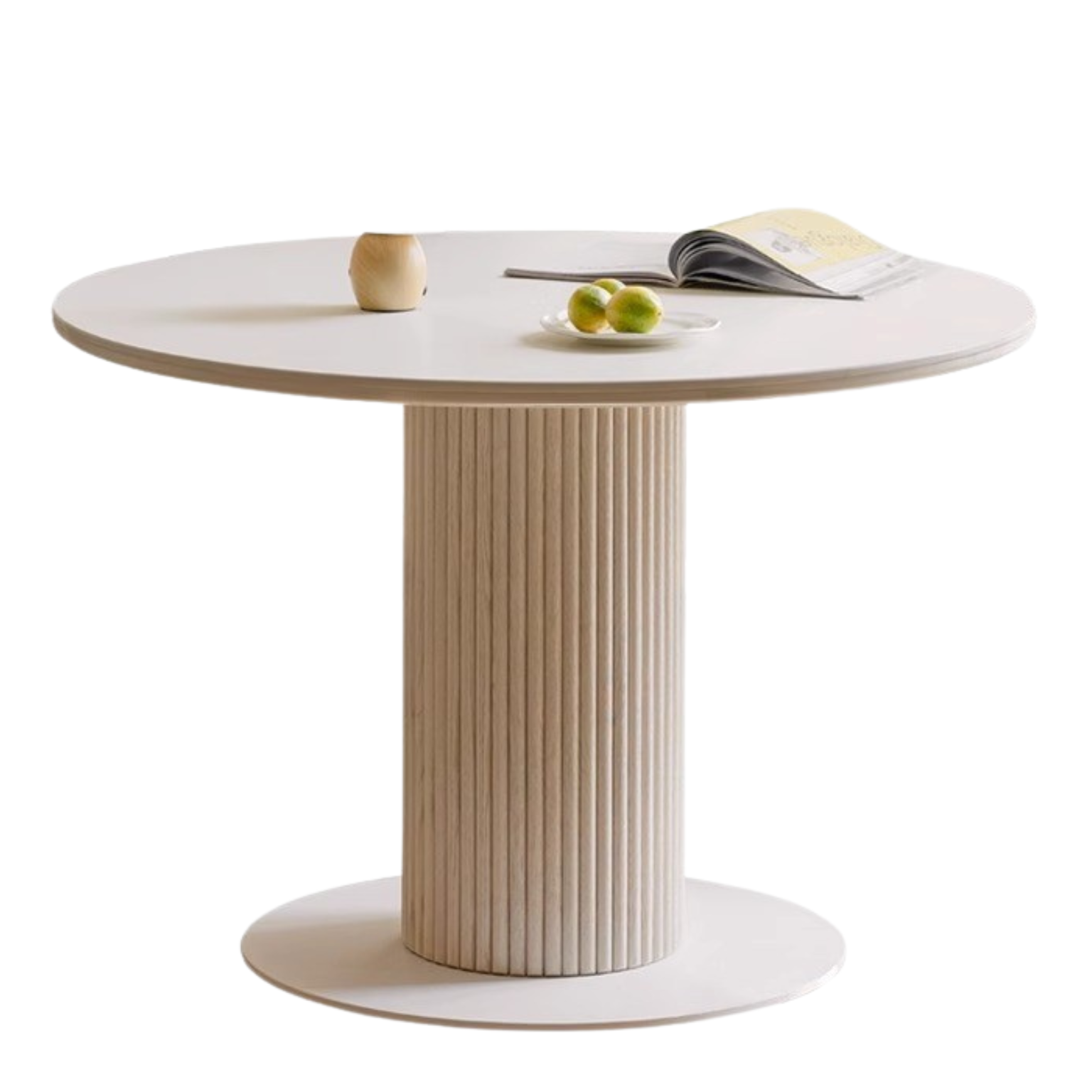 Oak Solid Wood French Cream Style Rock Plate Dining Table