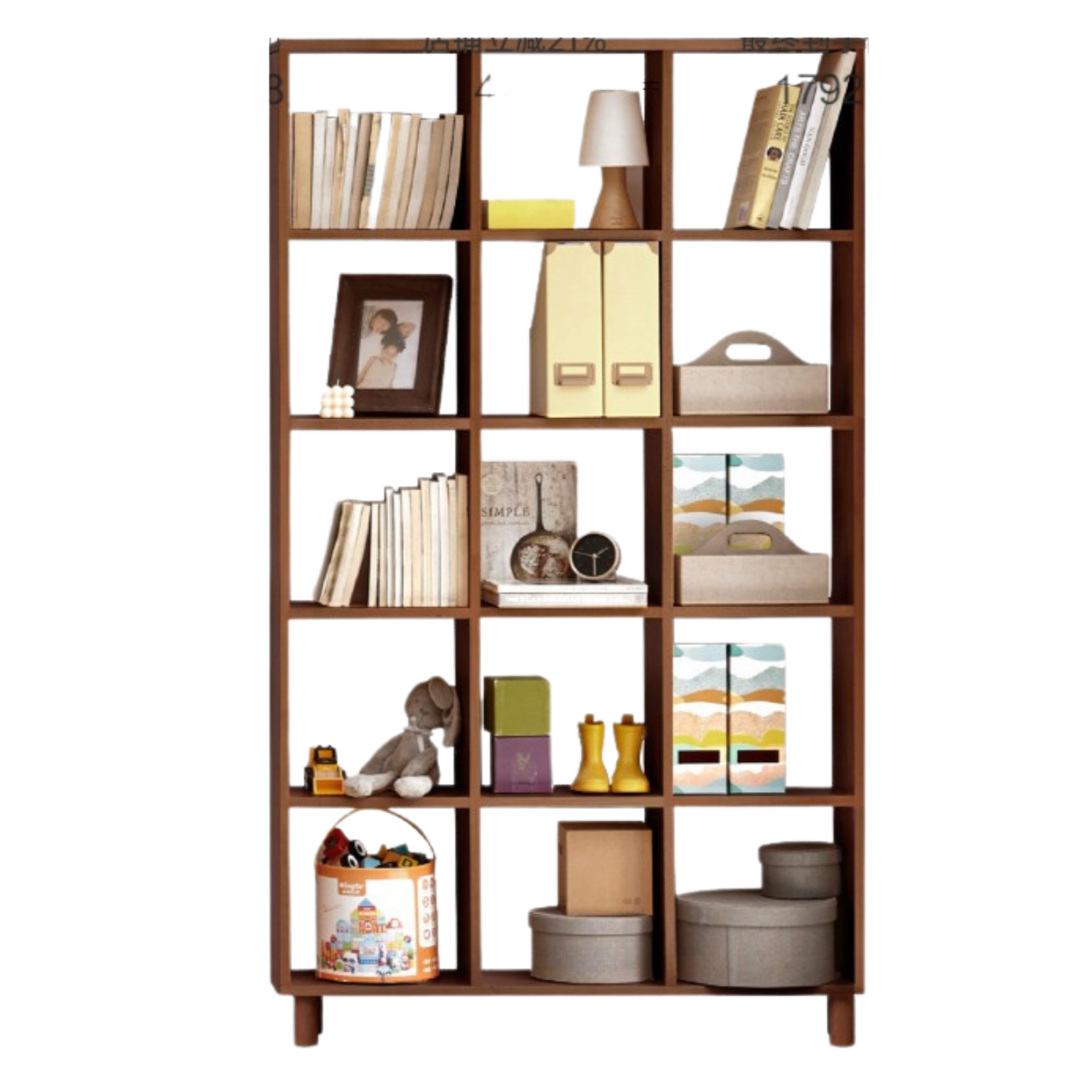 Oak, beech solid wood free combination bookshelf