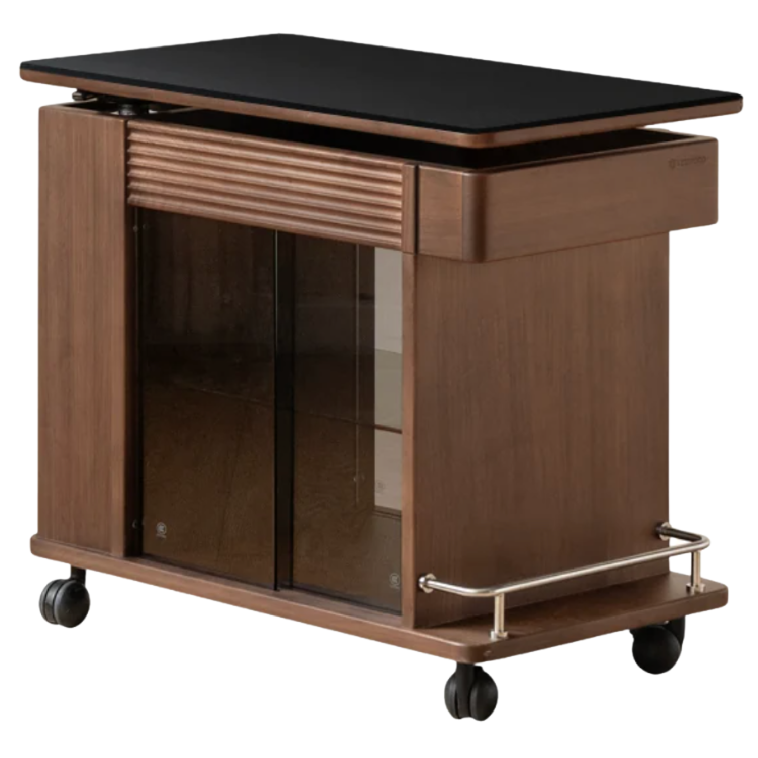 Black Walnut, Golden Pear, Golden Rosewood, Birch Solid Wood Rolling Side Table – Modern End Table