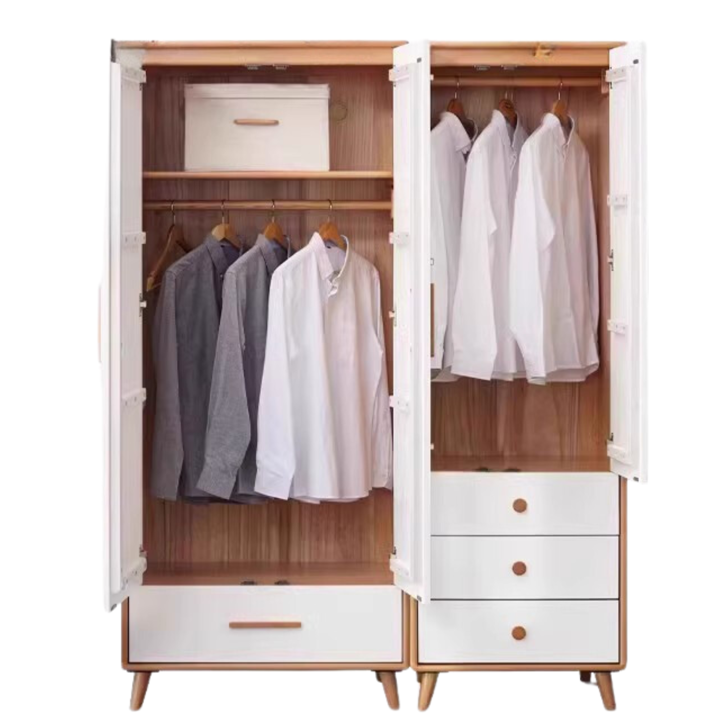 Beech solid wood wardrobe combination::