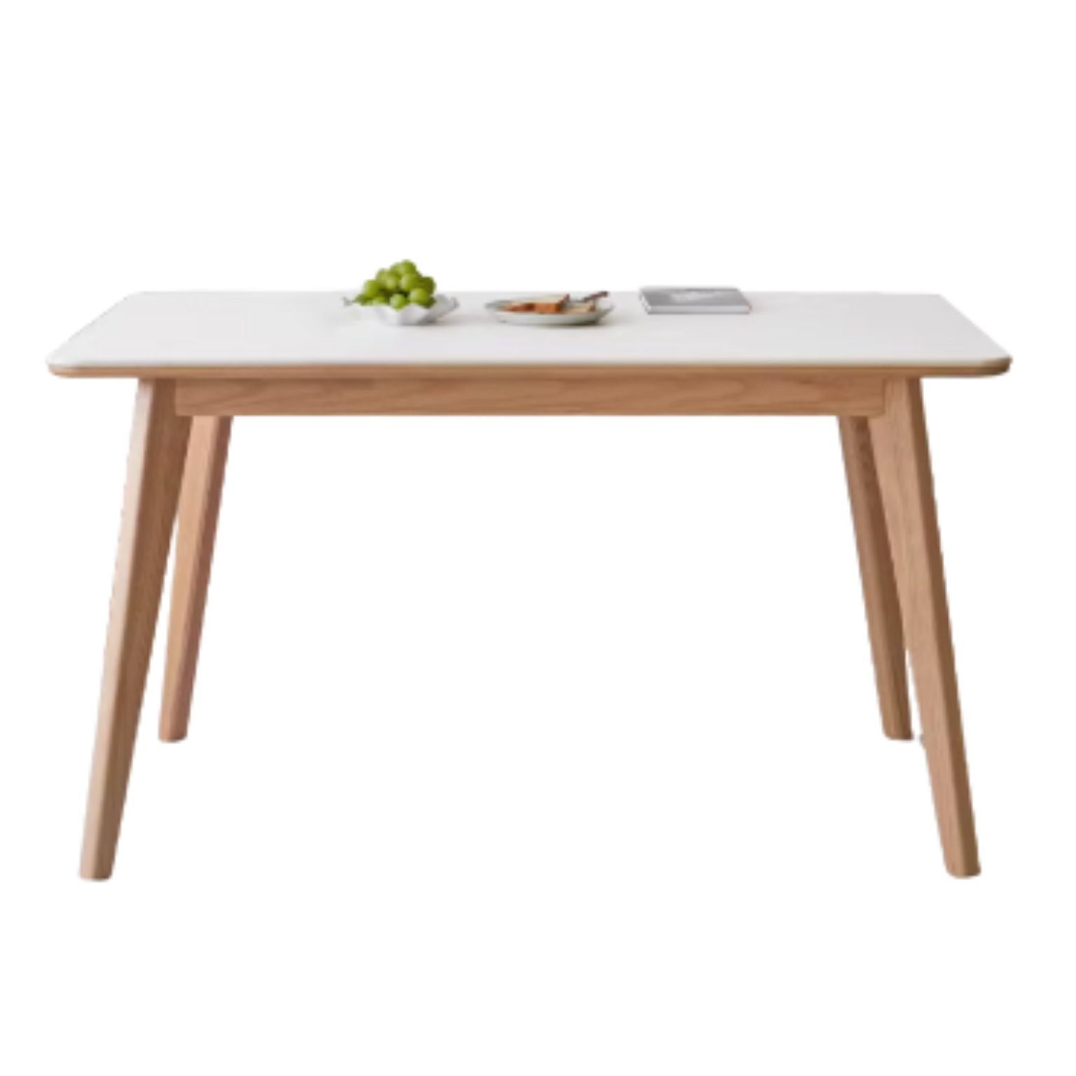 Ash, Oak Solid Wood Modern Rock Plate Dining Table