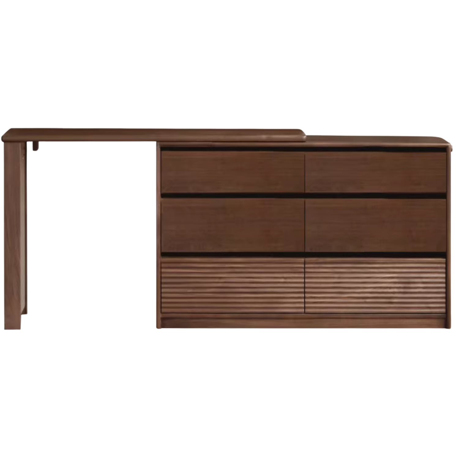 Black Walnut, Sandawood Light Luxury Retractable Dressing Table