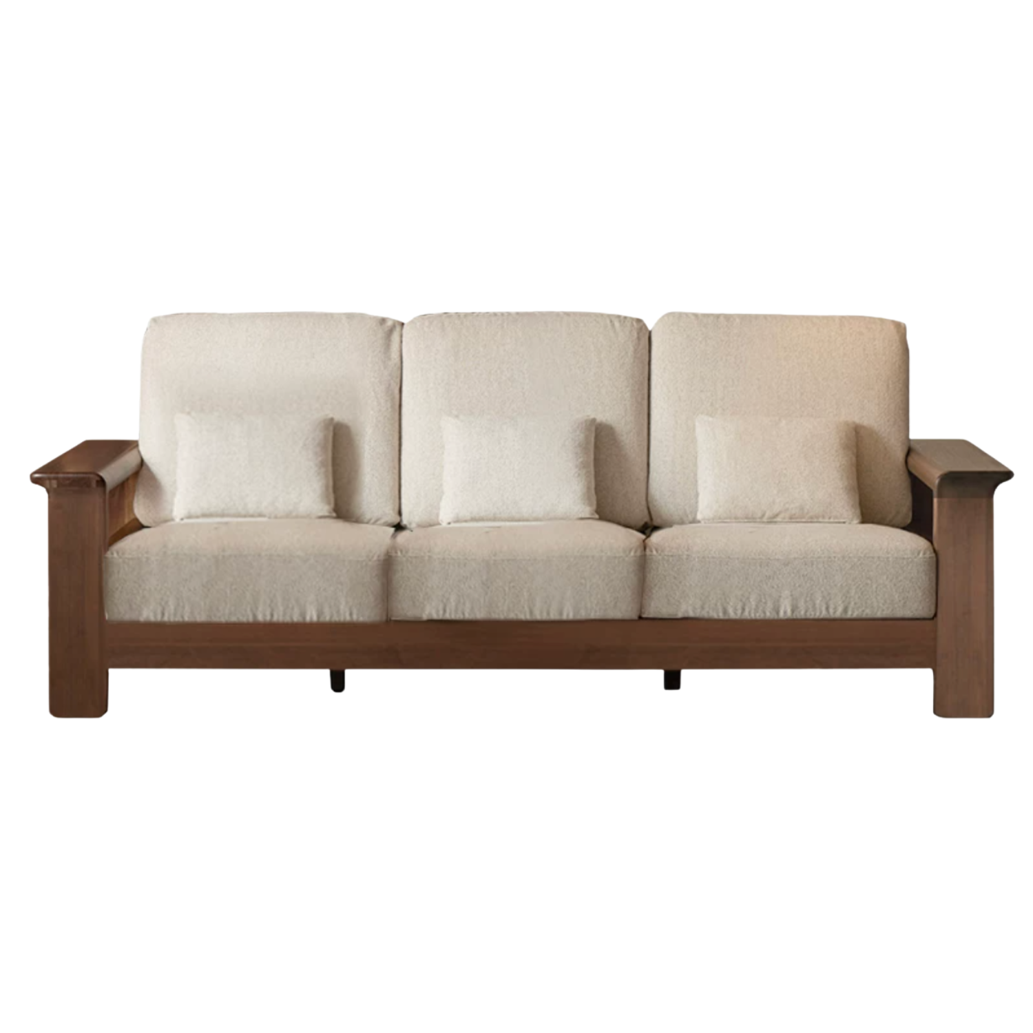 Black Walnut Solid Wood, Ash, Sandalwood, Genuine Leather, fabrics Designer Sofa with Deep, Structured Silhouette