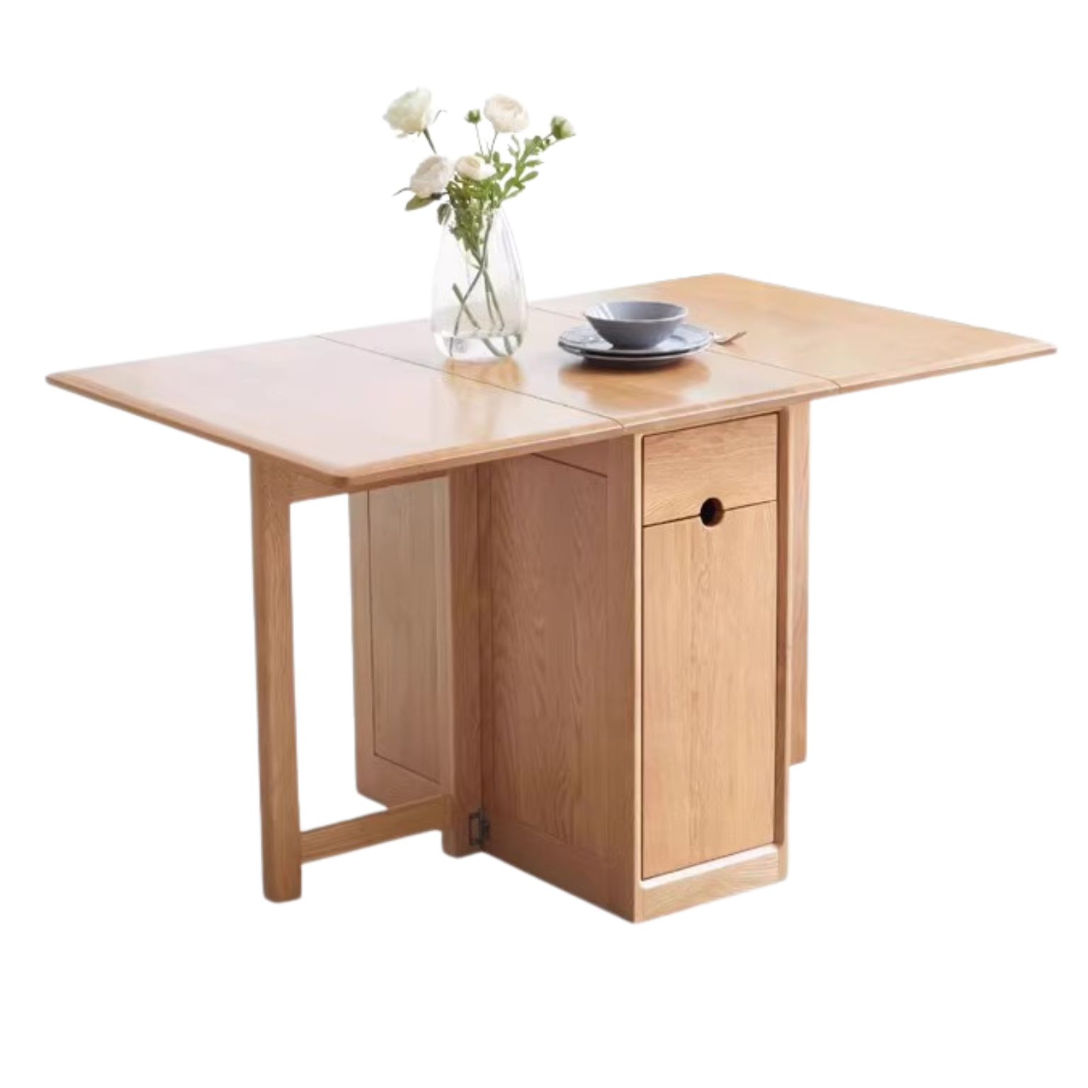 Oak solid wood Folding dining table,