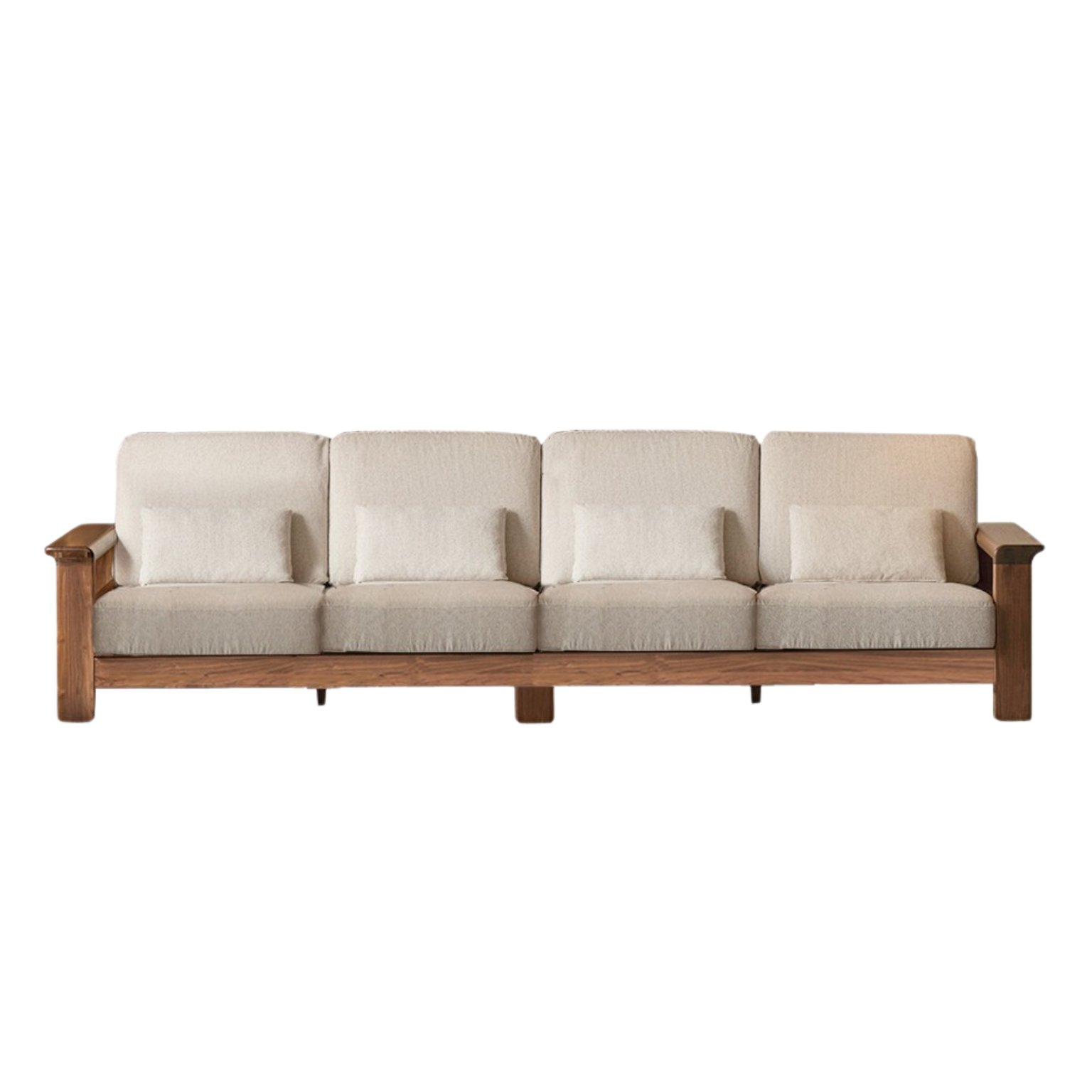 Black Walnut Solid Wood Modern Straight Sofa