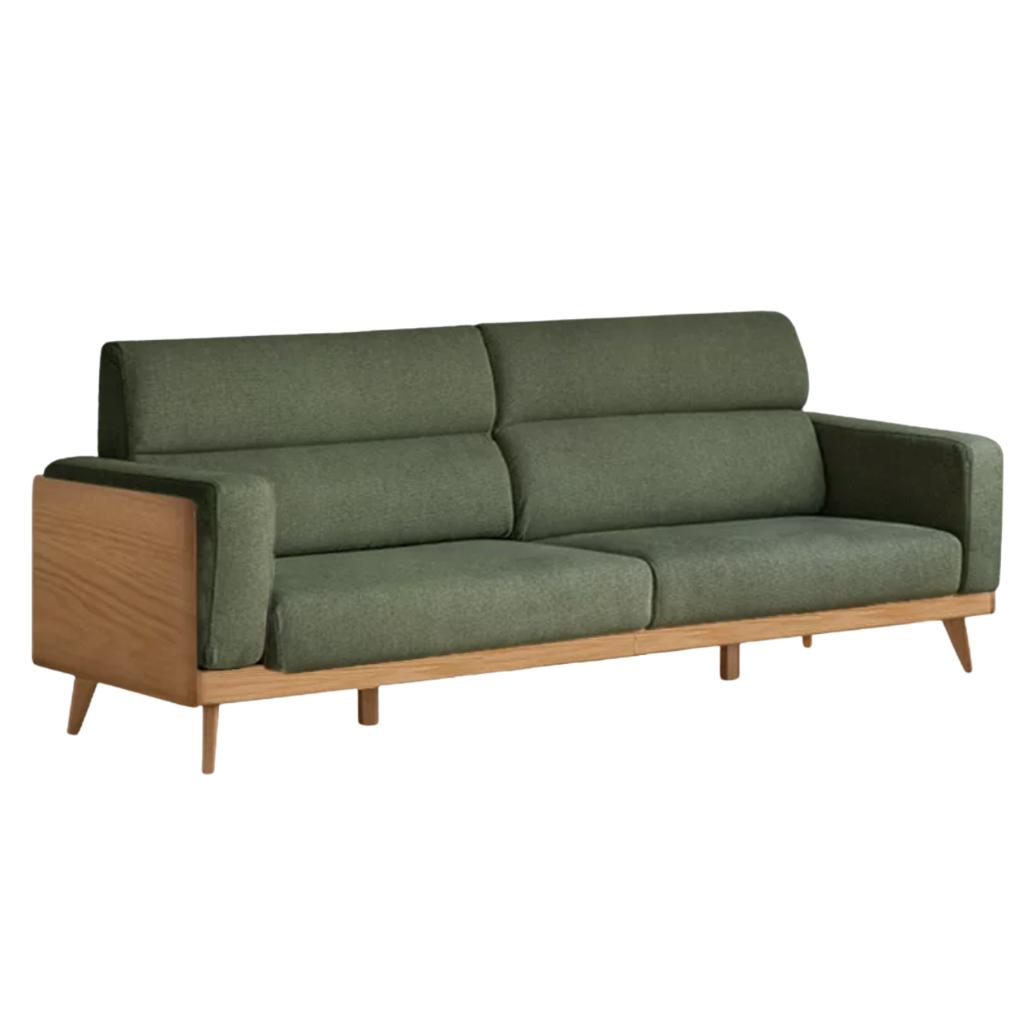 Black Walnut, Oak, Ash Solid Wood fabric sofa high back