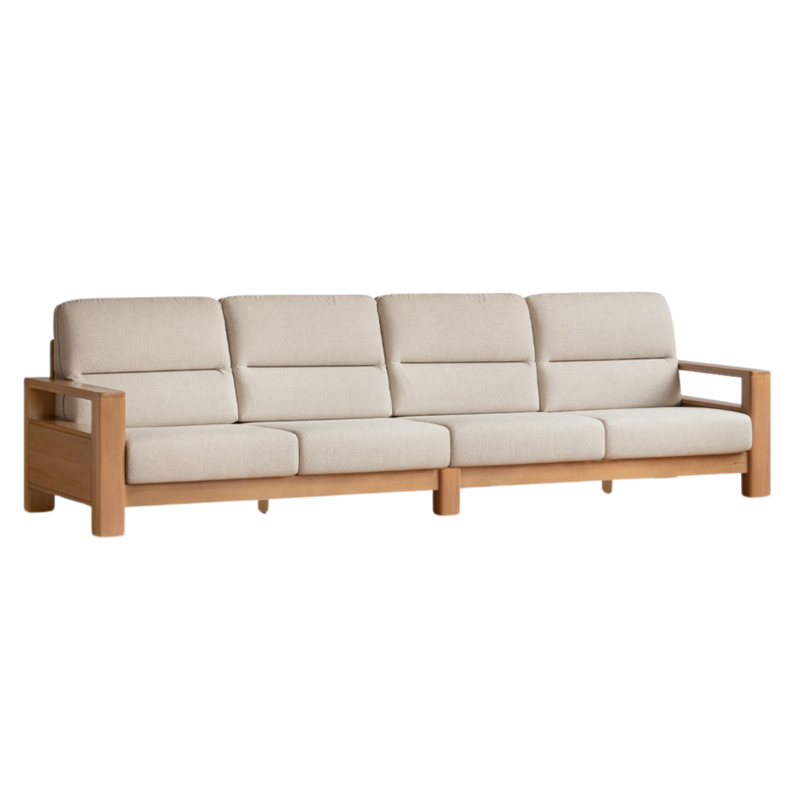 Poplar solid wood sofa modern simple high back fabric sofa