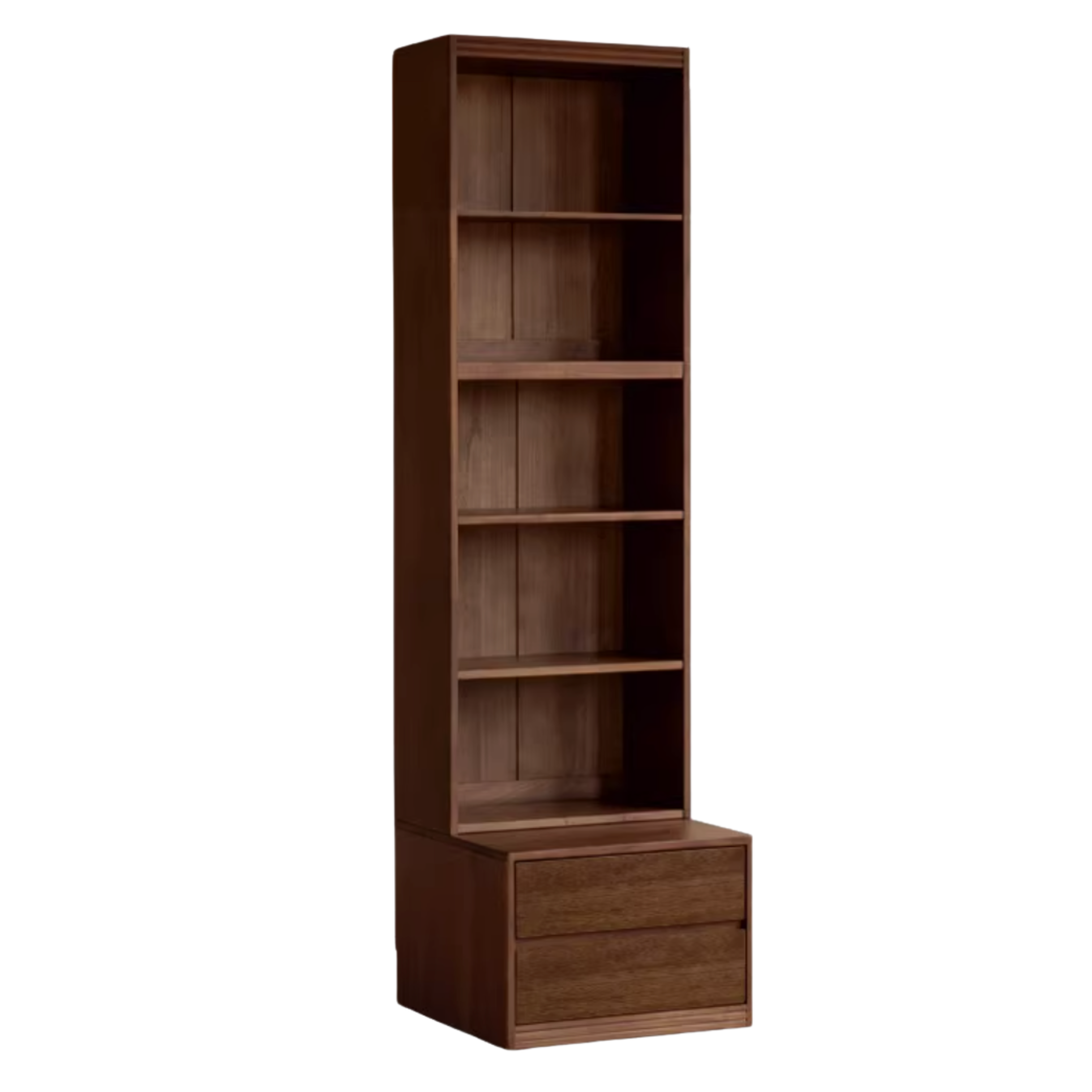 Black Walnut, Oak, Sandalwood, Ash Solid Wood Light Luxury Combined Bookshelf With Seat