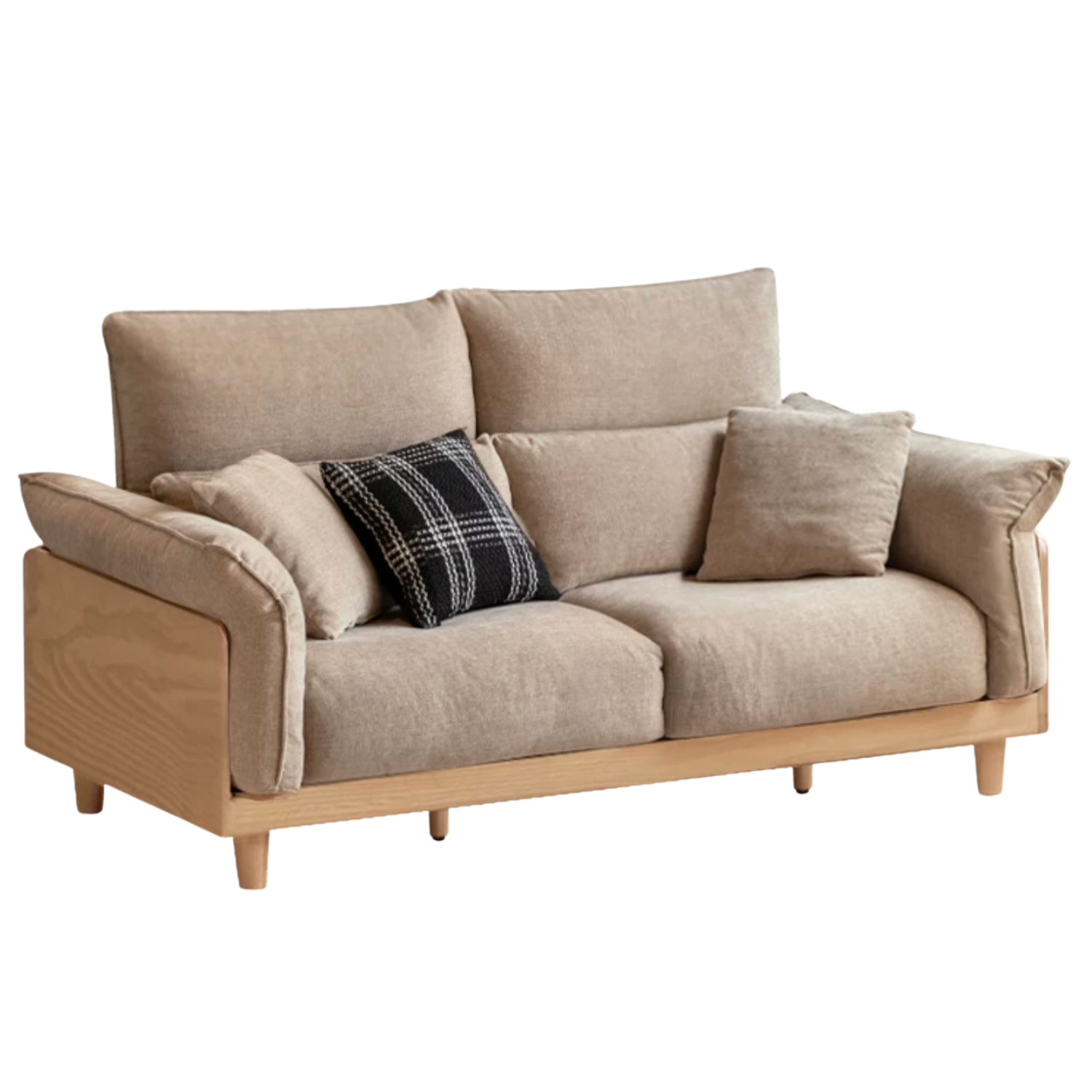 Oak, Ash Solid Wood high-back sofa