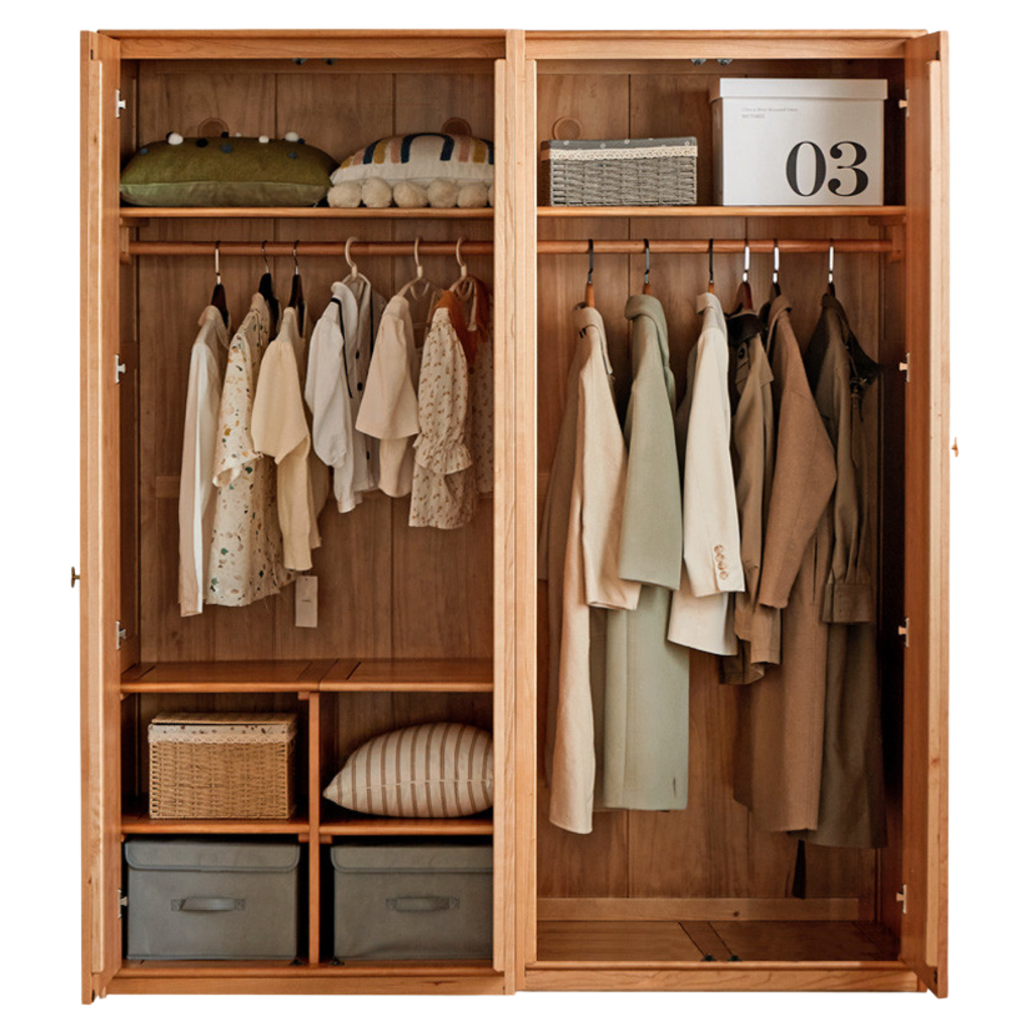 Сherry solid wood Exquisite Wardrobe ::