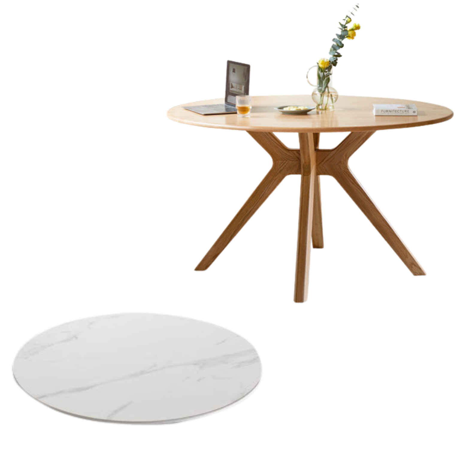 Oak Solid Wood Round dining Table