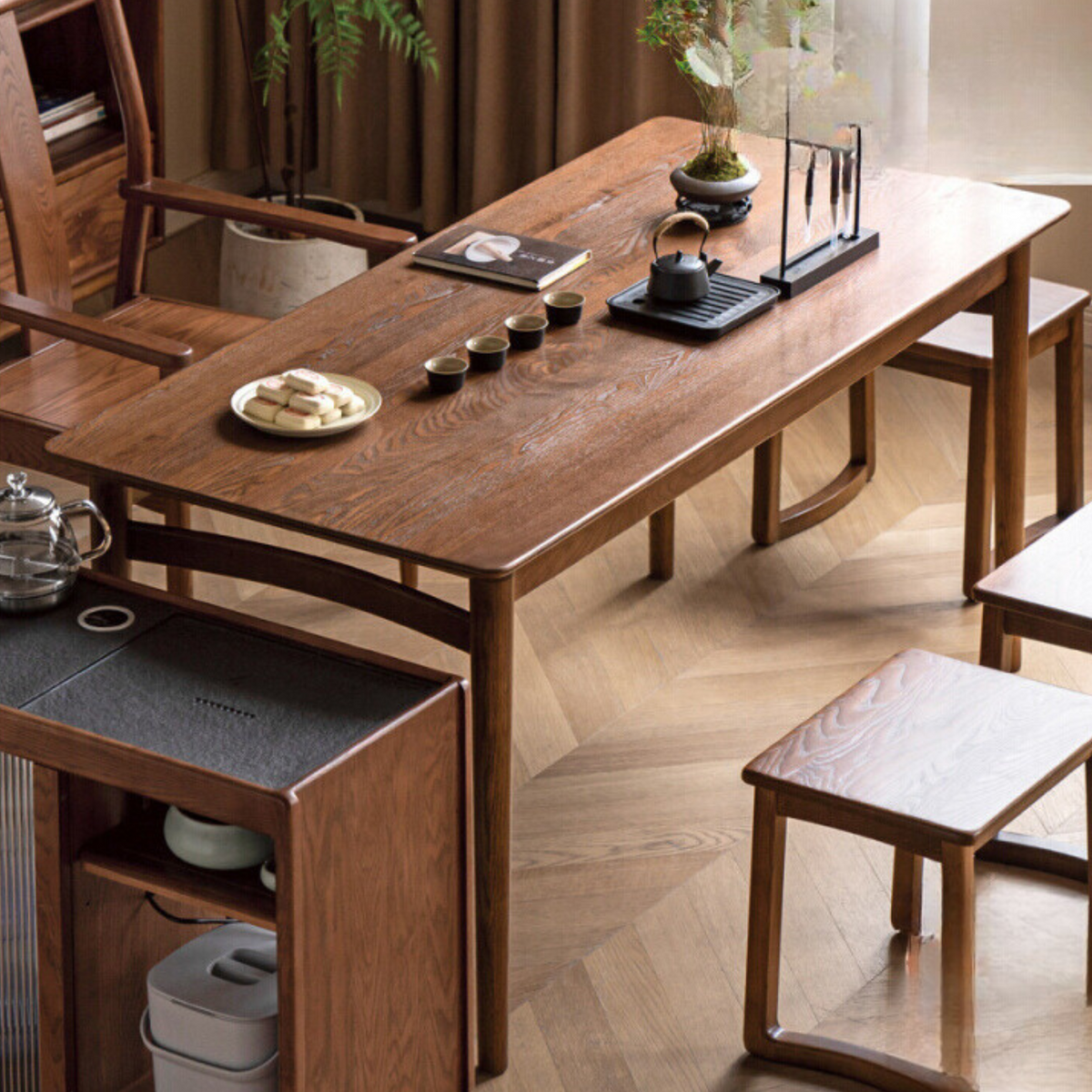 solid wood tea table modern simple home ash wood tea table dining table ...