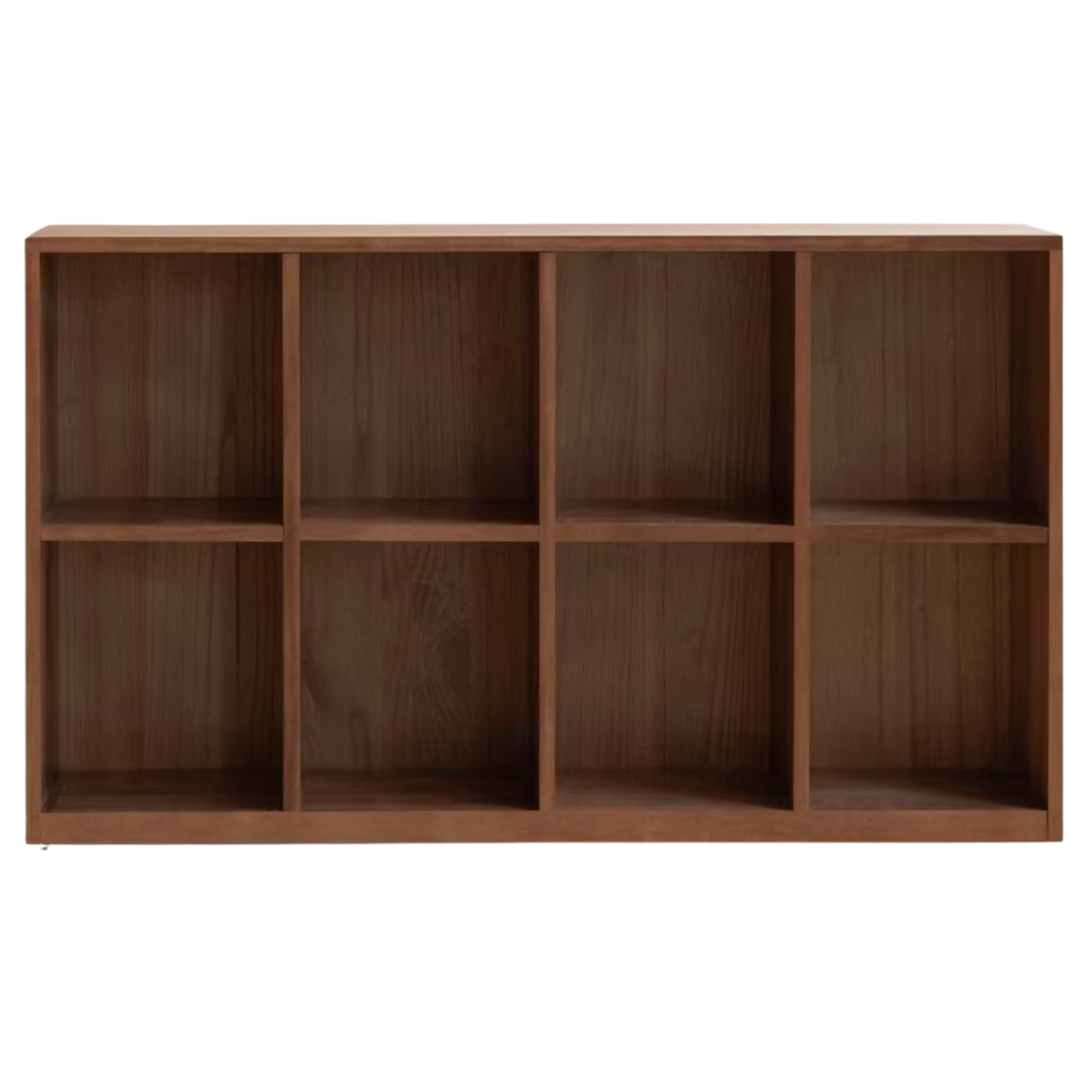 Black Walnut, Rubberwood Solid Wood Low Bookshelf Combination Floor-Standing Cabinet